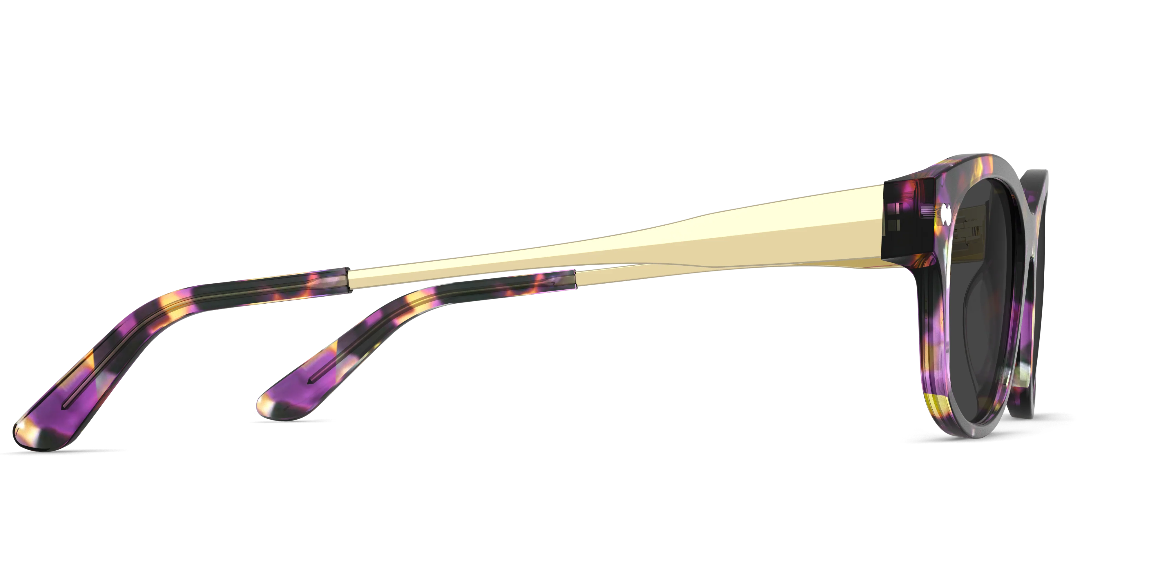 The Addison - Purple Confetti Tortoise Acetate Gold Metal Sun - Image 5