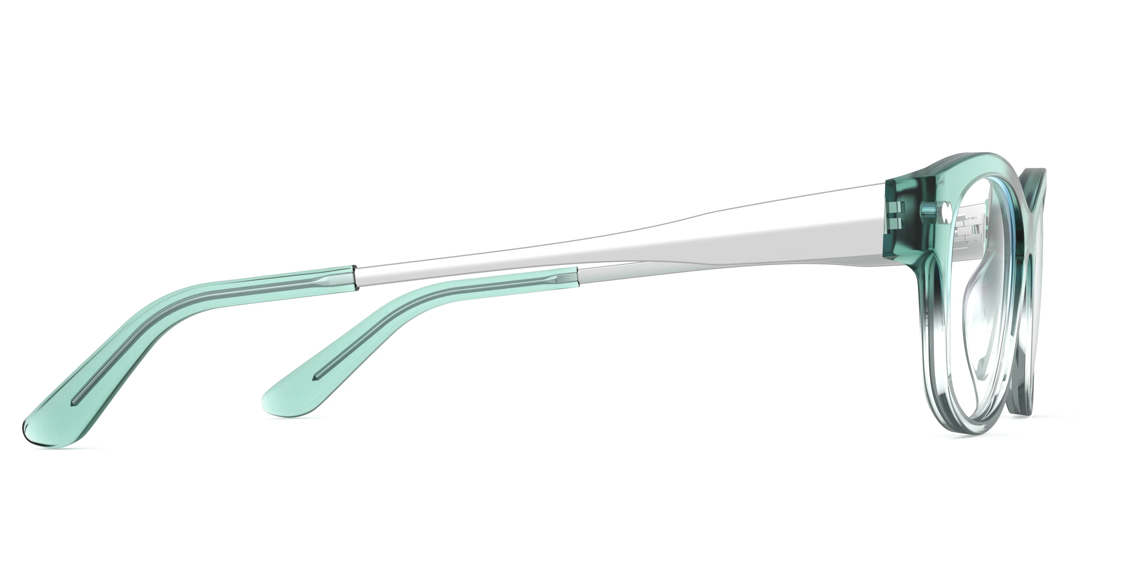 The Addison - Teal Pearlized Gradient Acetate Silver Metal - Image 3