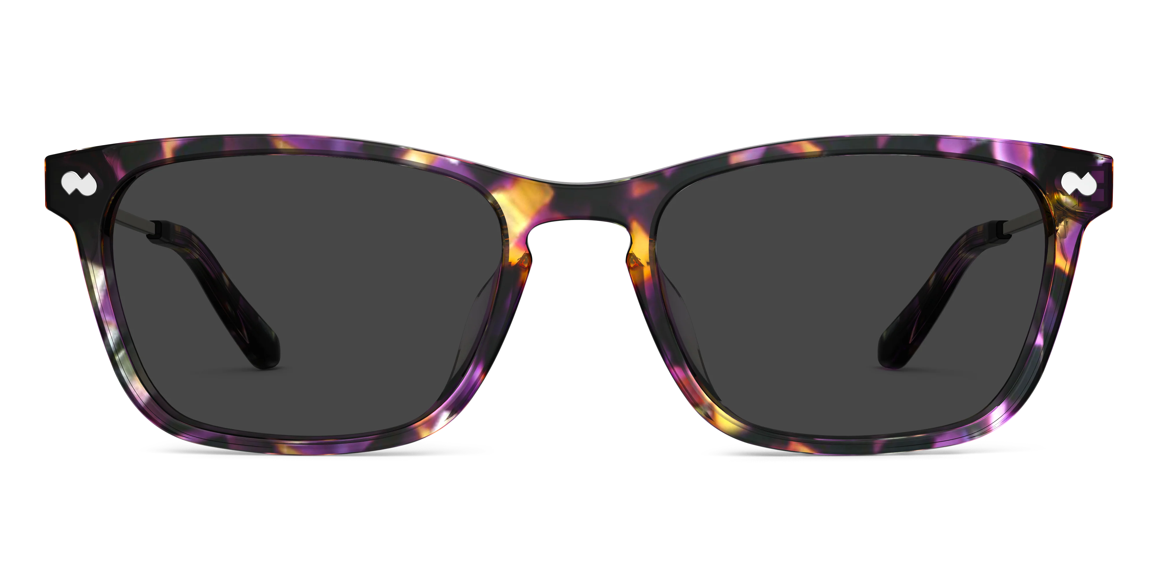 The Casper - Purple Confetti Tortoise Acetate Gold Metal Sun - Image 3