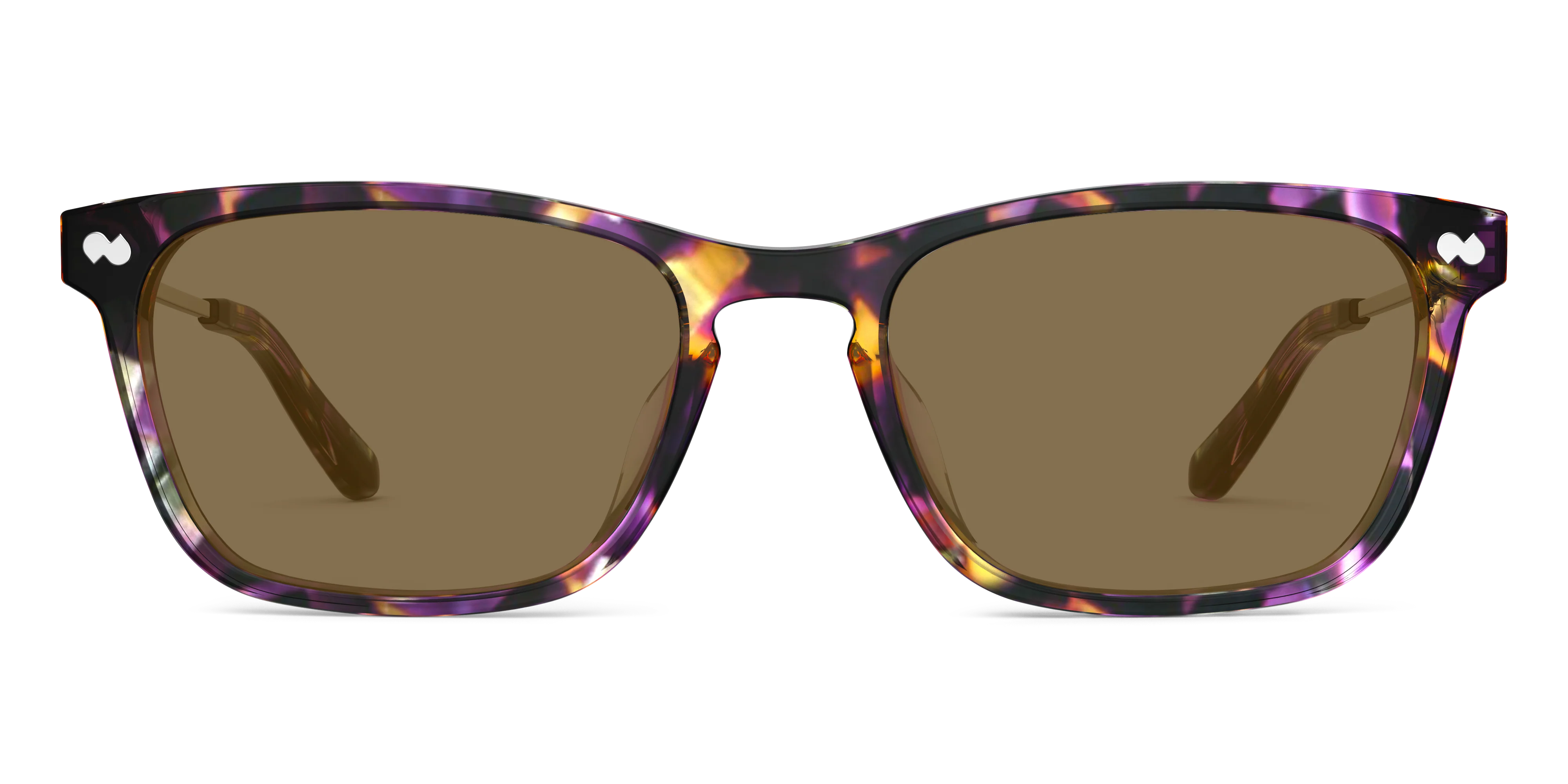 The Casper - Purple Confetti Tortoise Acetate Gold Metal Sun - Image 4