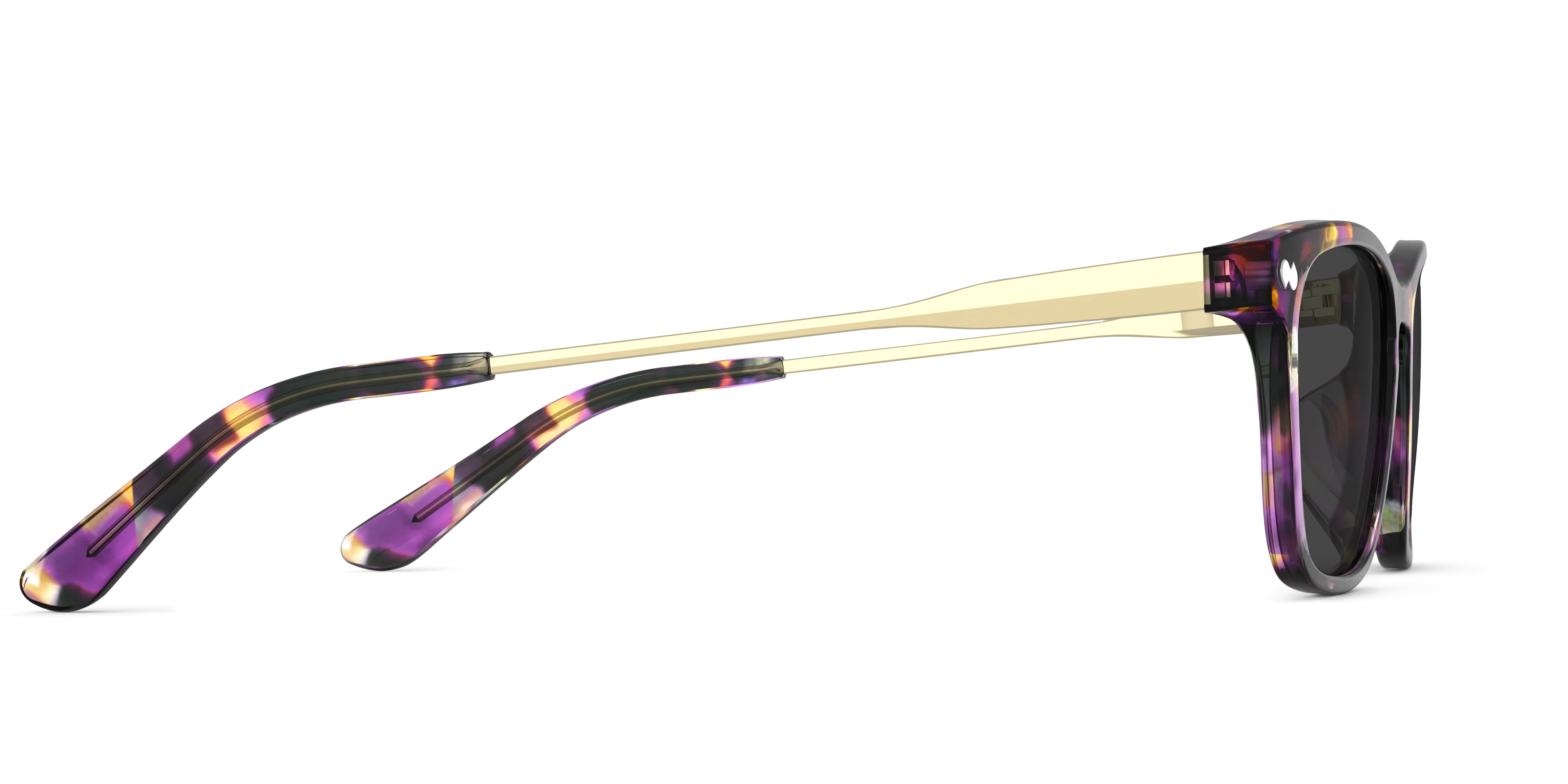 The Casper - Purple Confetti Tortoise Acetate Gold Metal Sun - Image 5