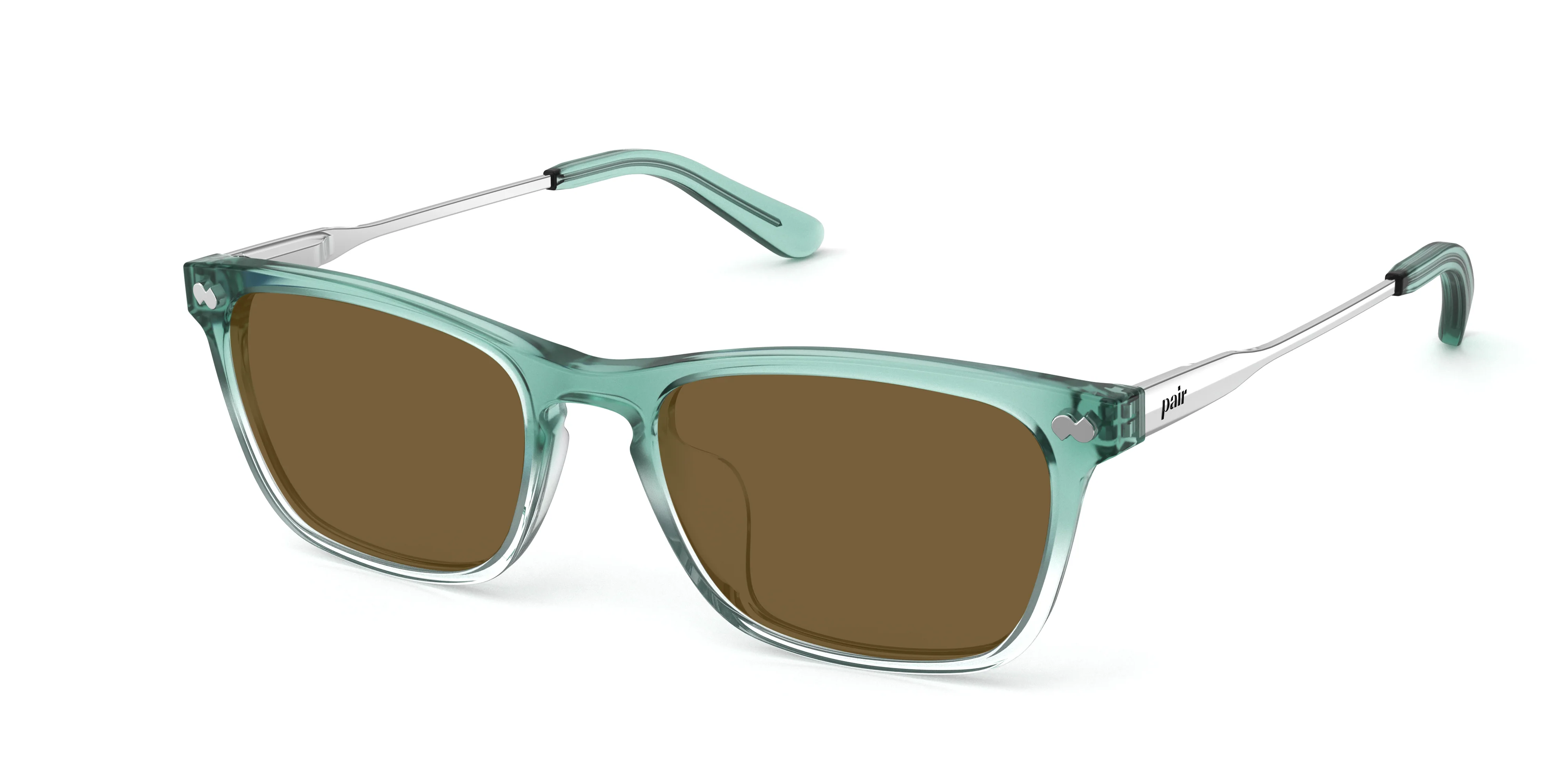 The Casper - Teal Pearlized Gradient Acetate Silver Metal Sun - Image 2