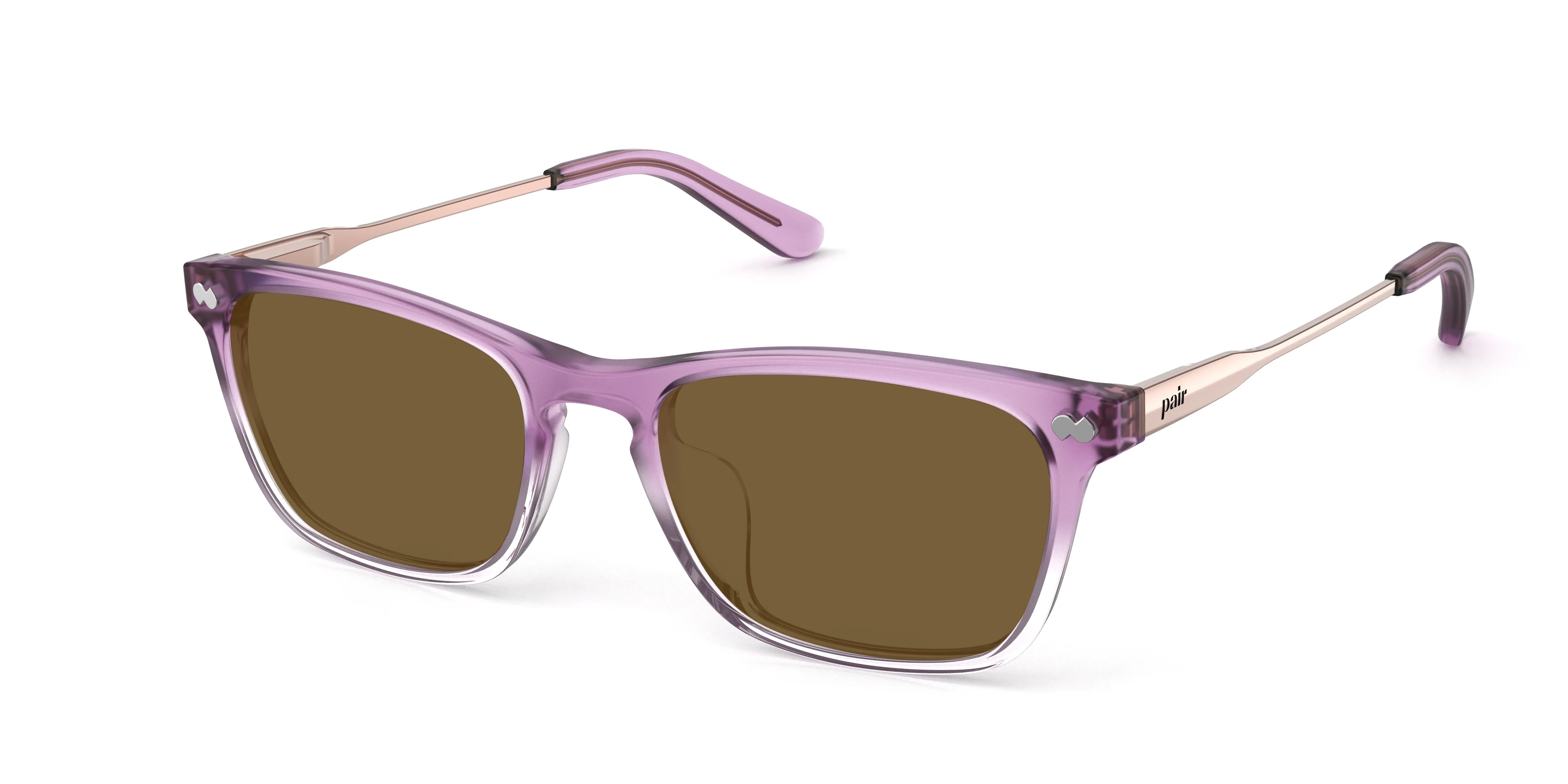 The Casper - Violet Pearlized Gradient Acetate Rose Gold Metal Sun - Image 2