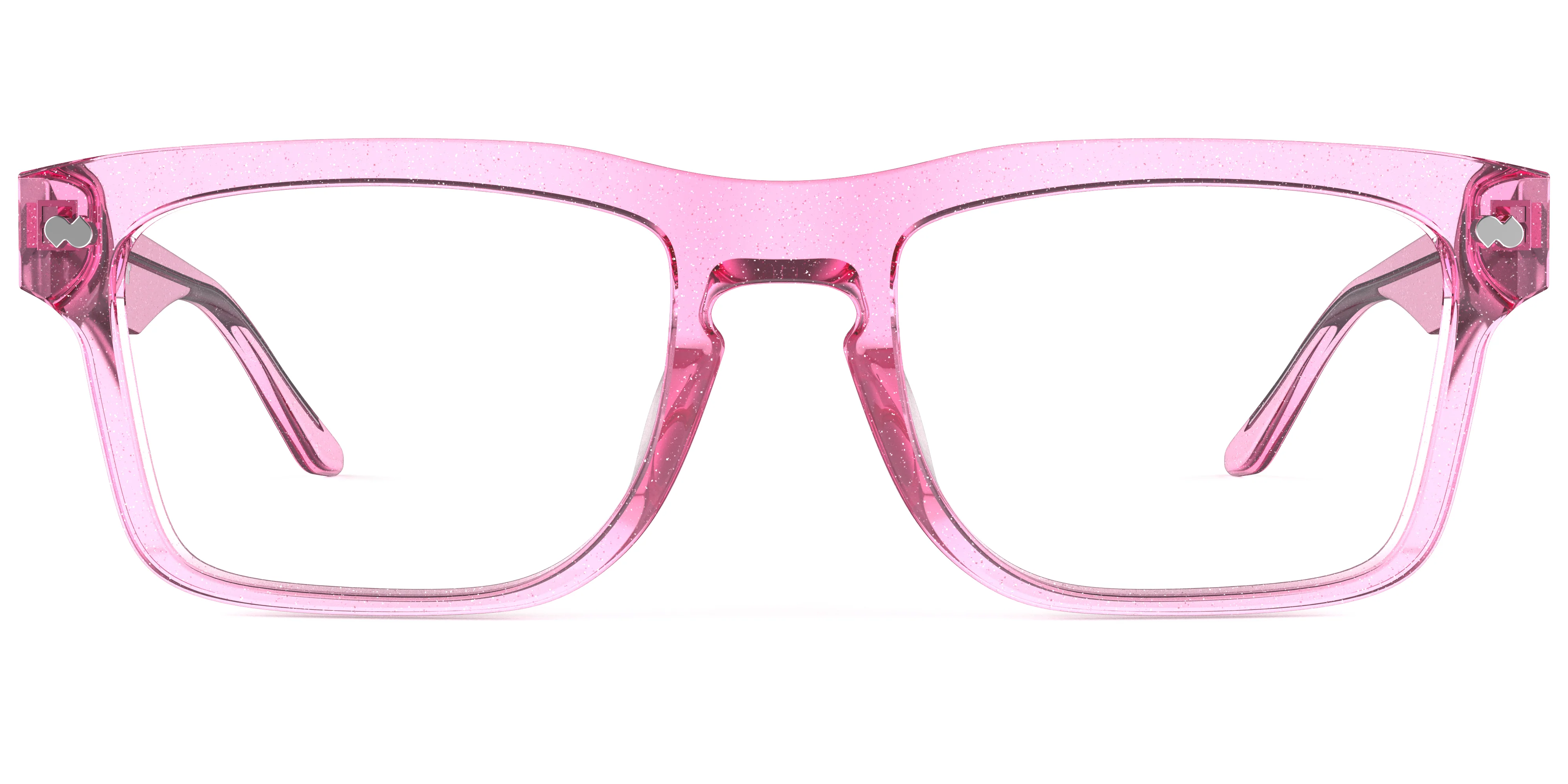 The Drew - Pink Glitter Clear