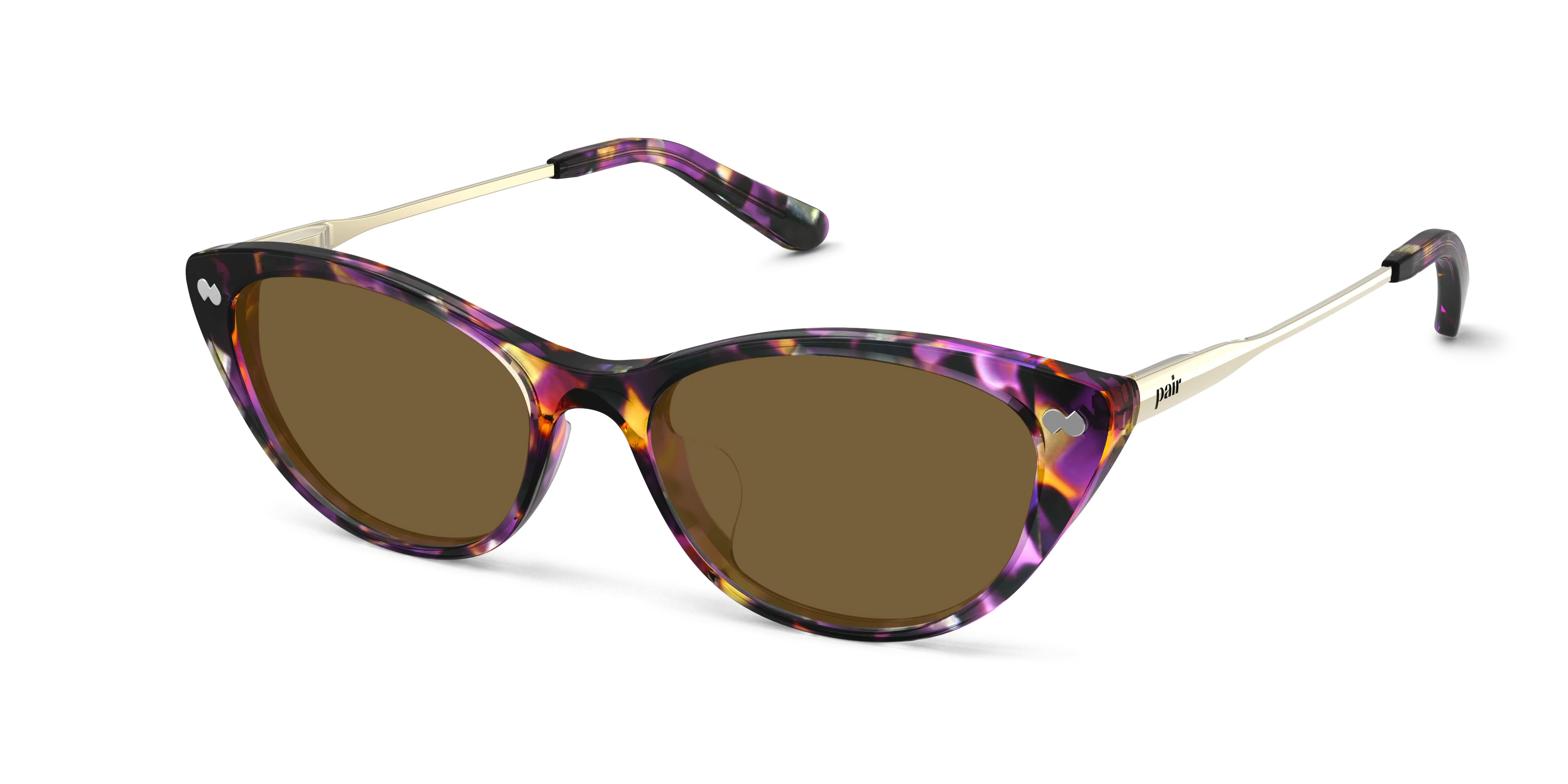 The ella - Purple Confetti Tortoise Acetate Gold Metal Sun - Image 2