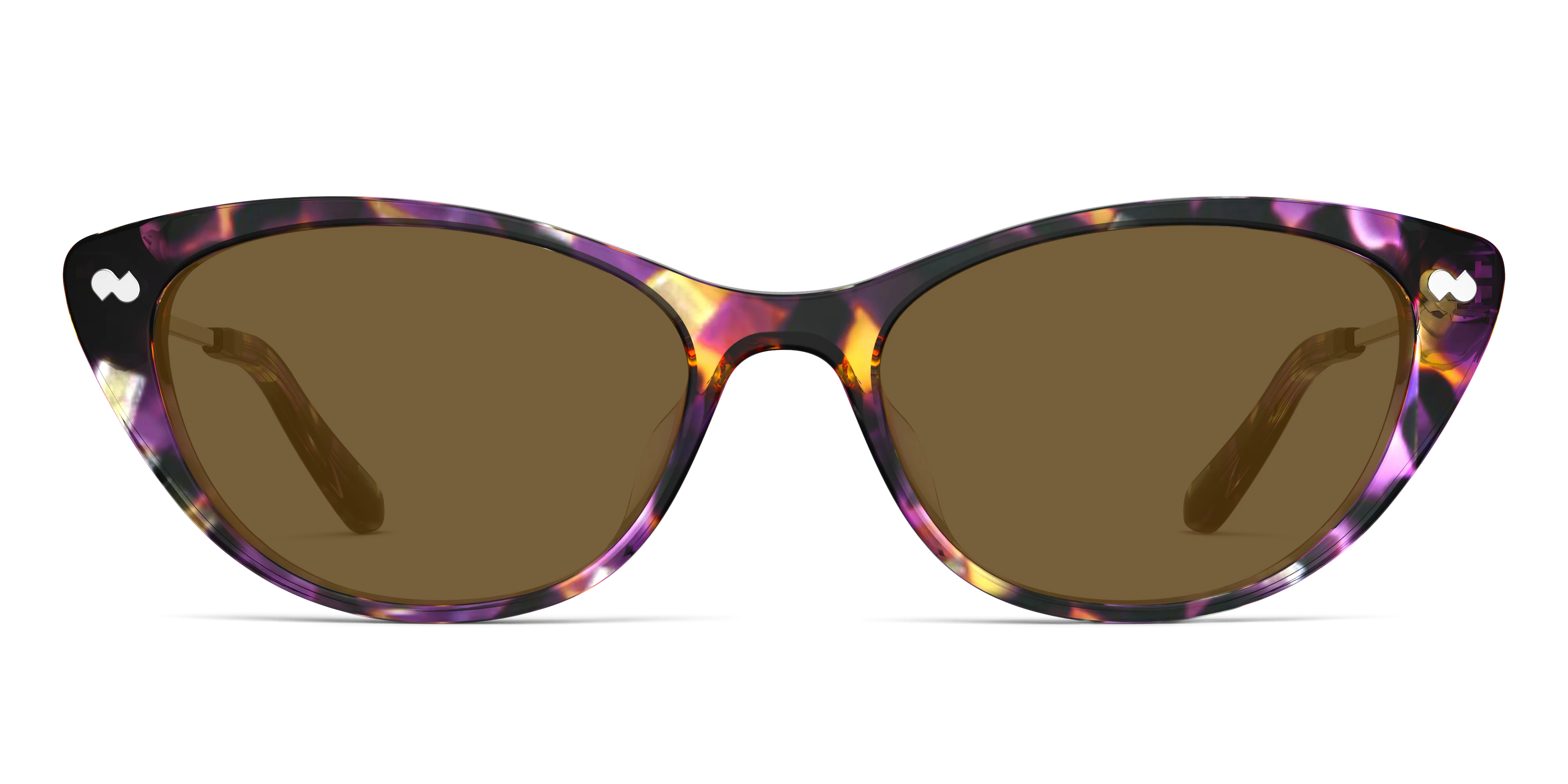 The ella - Purple Confetti Tortoise Acetate Gold Metal Sun - Image 4