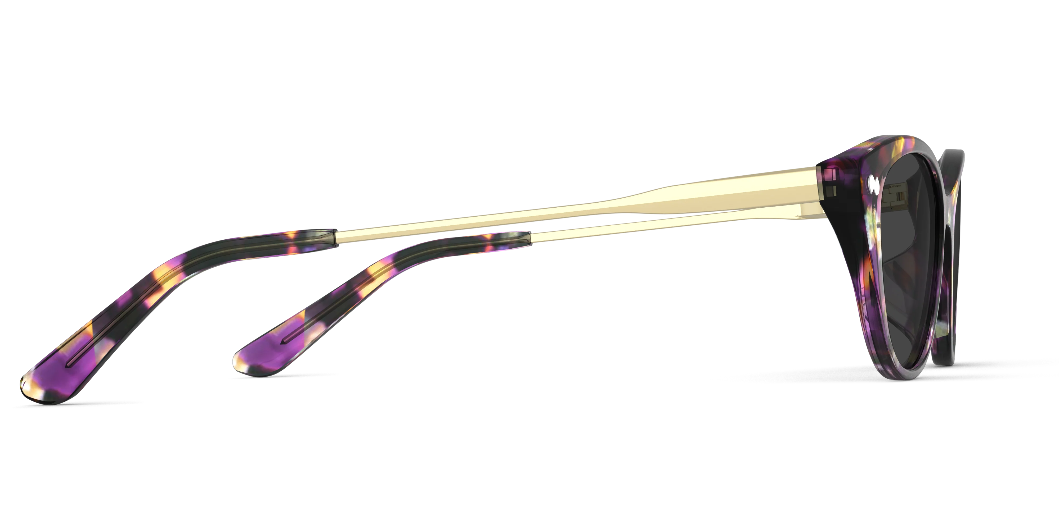 The ella - Purple Confetti Tortoise Acetate Gold Metal Sun - Image 5