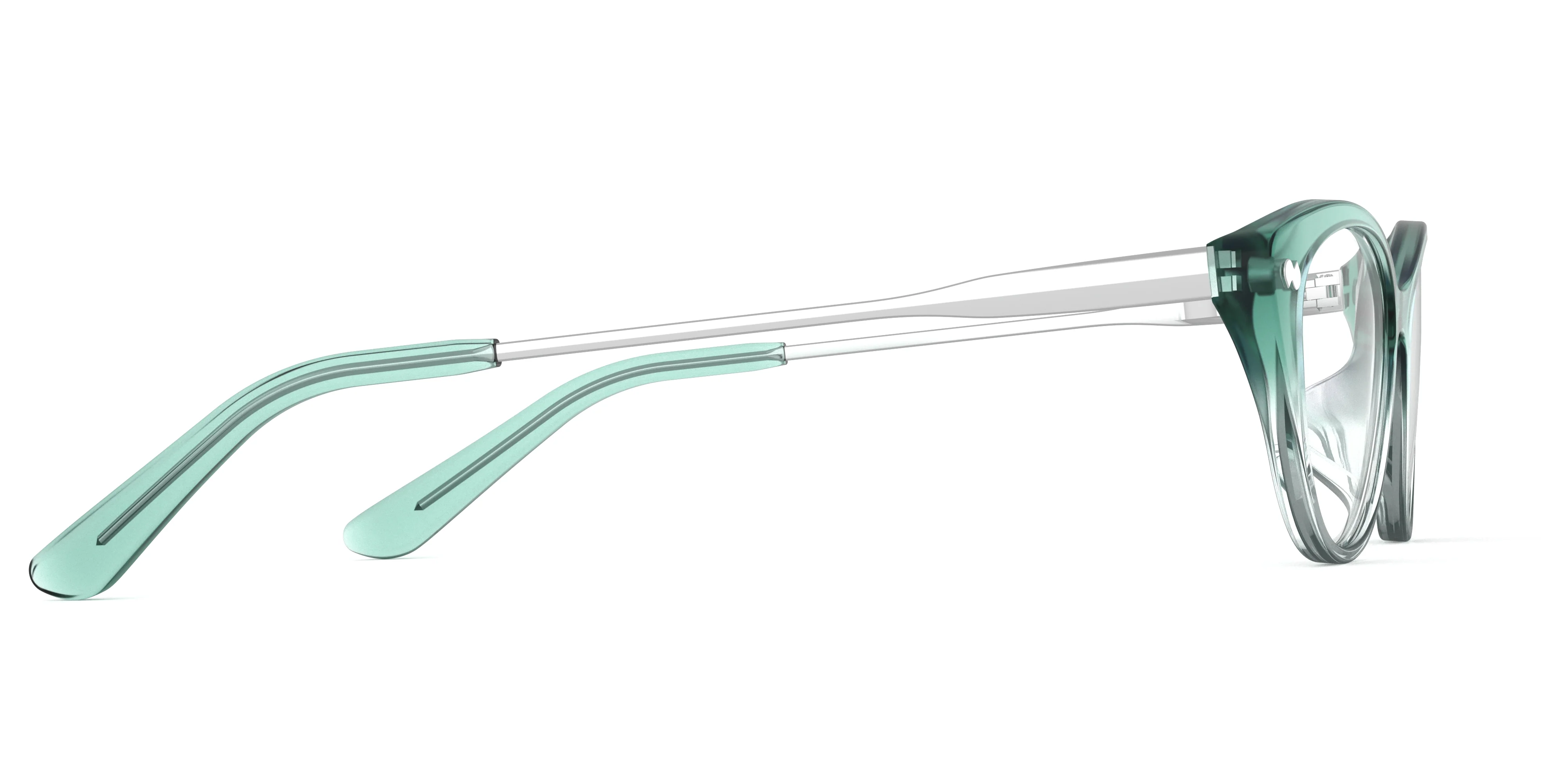 The ella - Teal Pearlized Gradient Acetate Silver Metal - Image 3