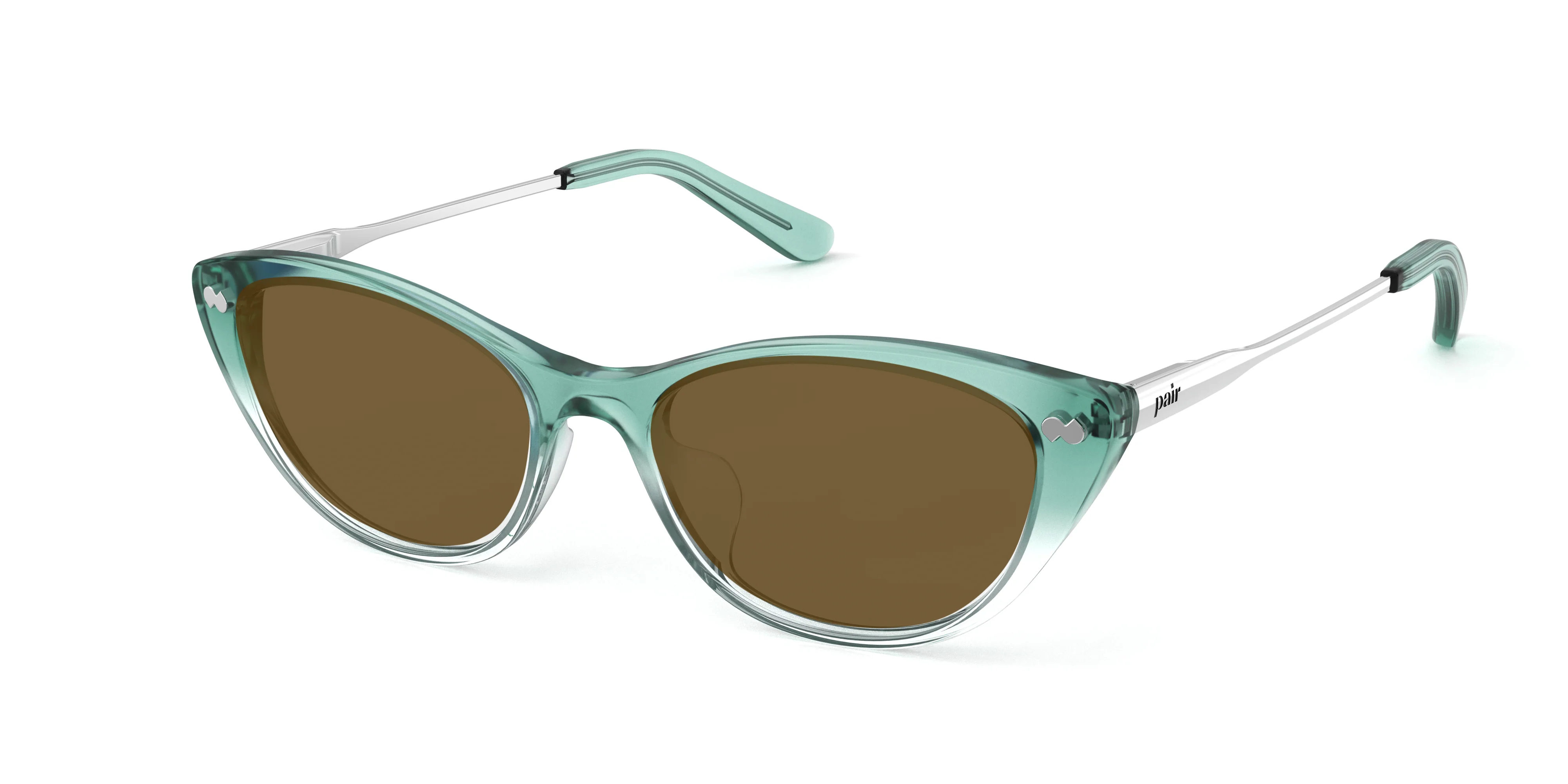 The ella - Teal Pearlized Gradient Acetate Silver Metal Sun - Image 2