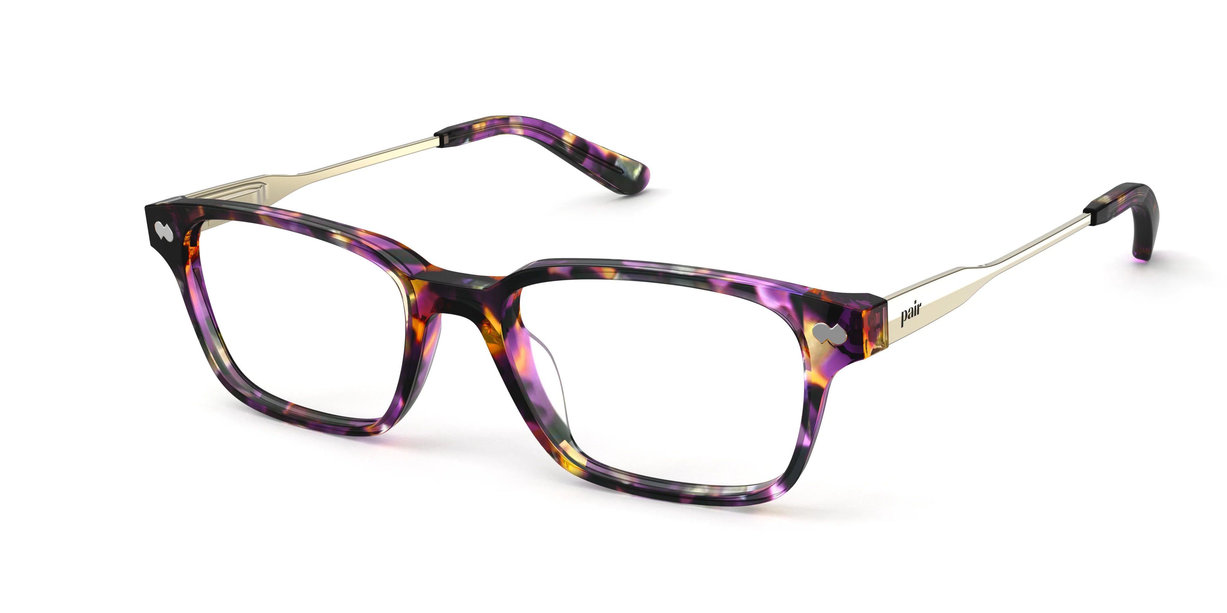The Finley - Purple Confetti Tortoise Acetate Gold Metal