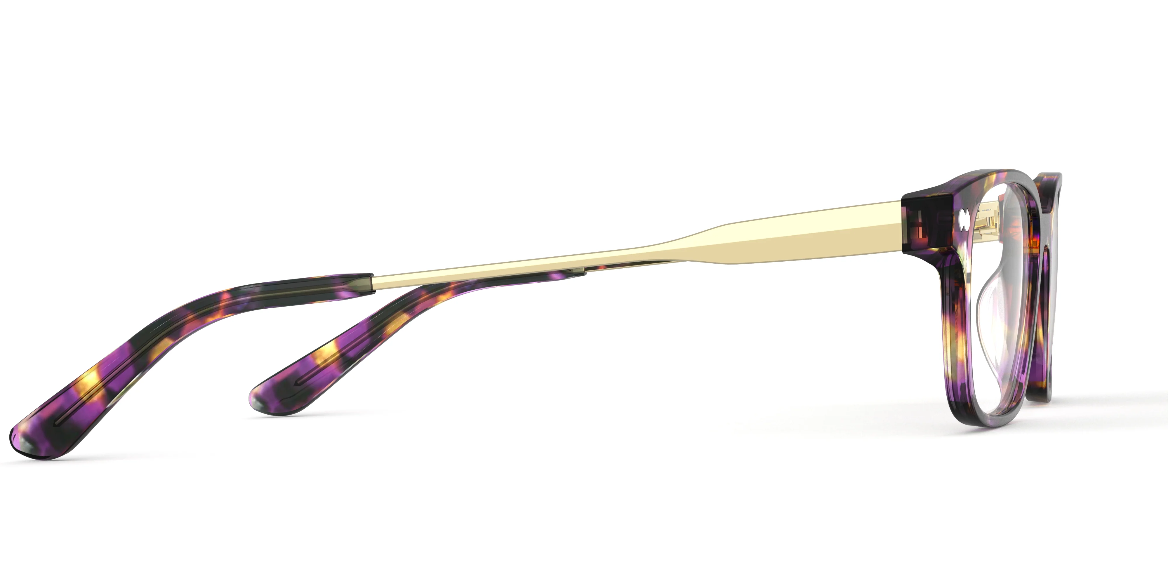The Finley - Purple Confetti Tortoise Acetate Gold Metal - Image 3