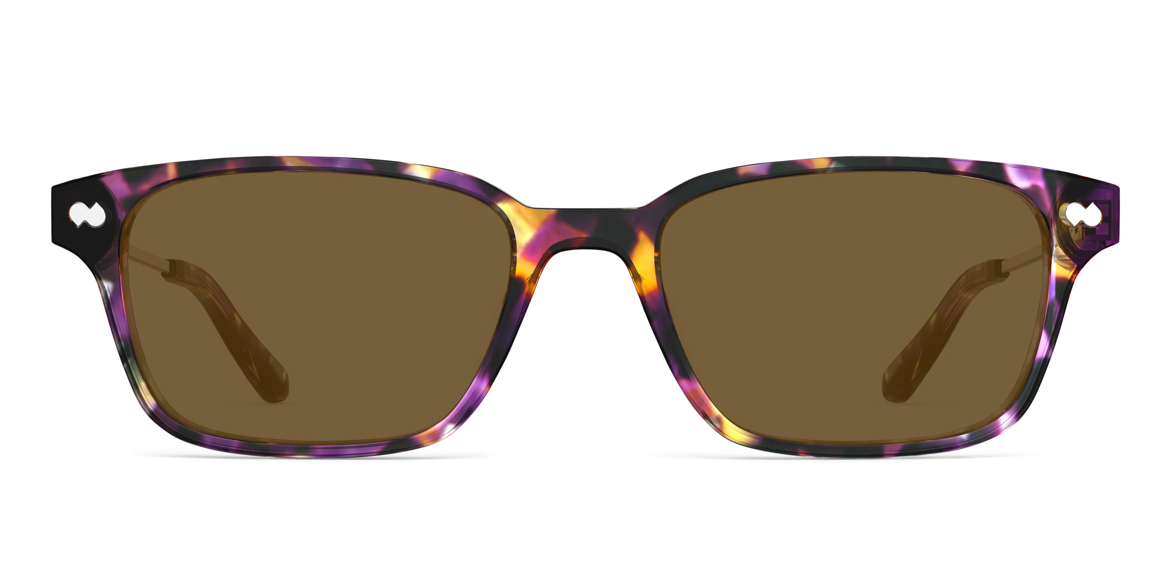The Finley - Purple Confetti Tortoise Acetate Gold Metal Sun - Image 4