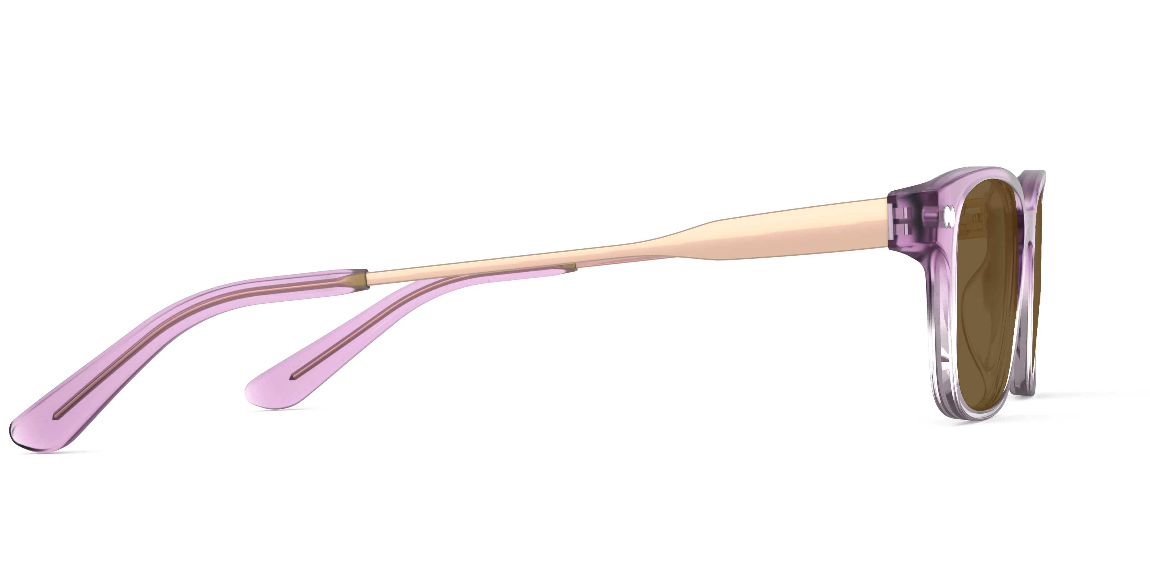 The Finley - Violet Pearlized Gradient Acetate Rose Gold Metal Sun - Image 6