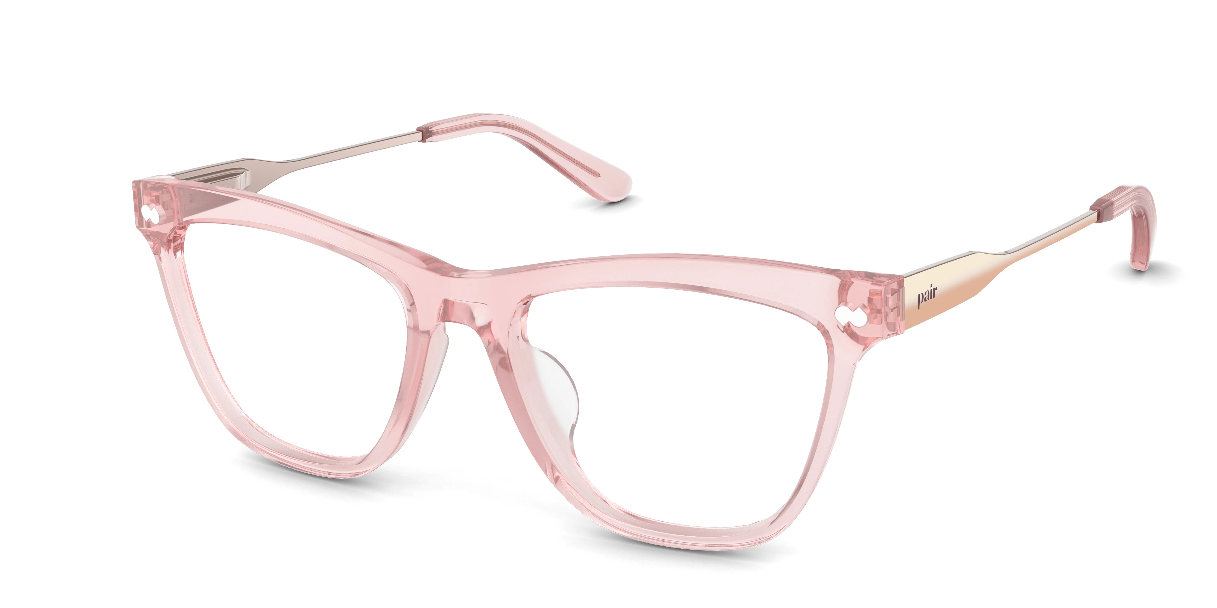 The Harper - Pink Clear Acetate Rose Gold Metal