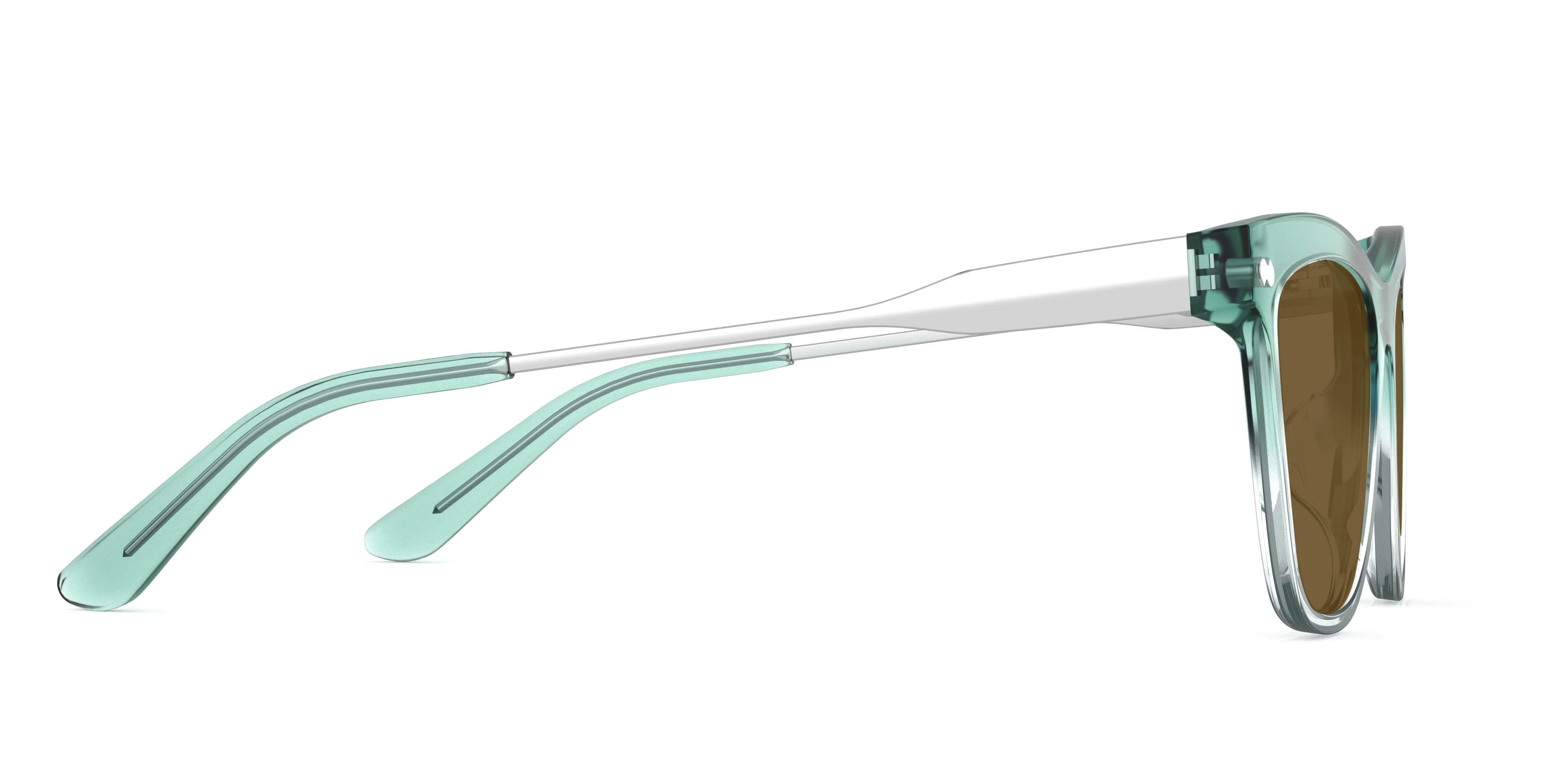 The Harper - Teal Pearlized Gradient Acetate Silver Metal Sun - Image 6