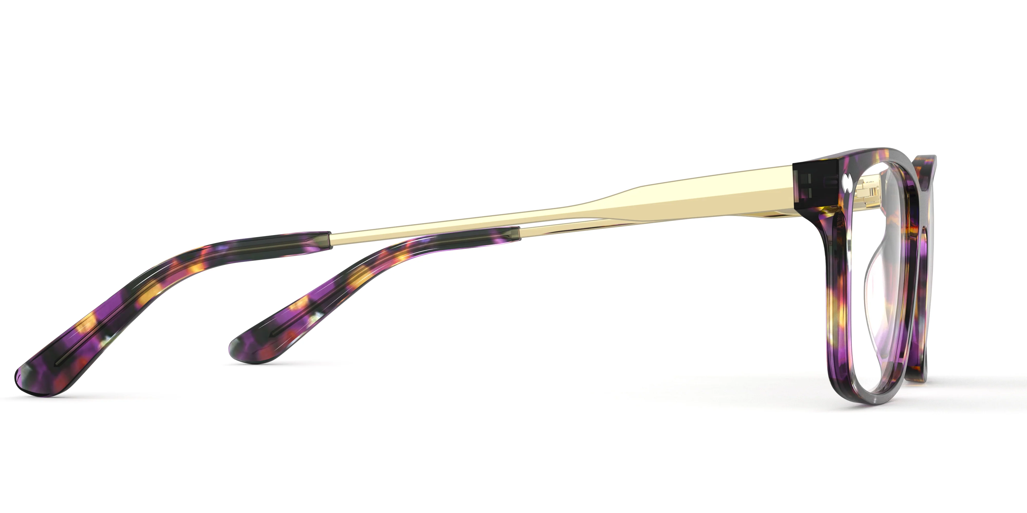 The Kirby - Purple Confetti Tortoise Acetate Gold Metal - Image 3