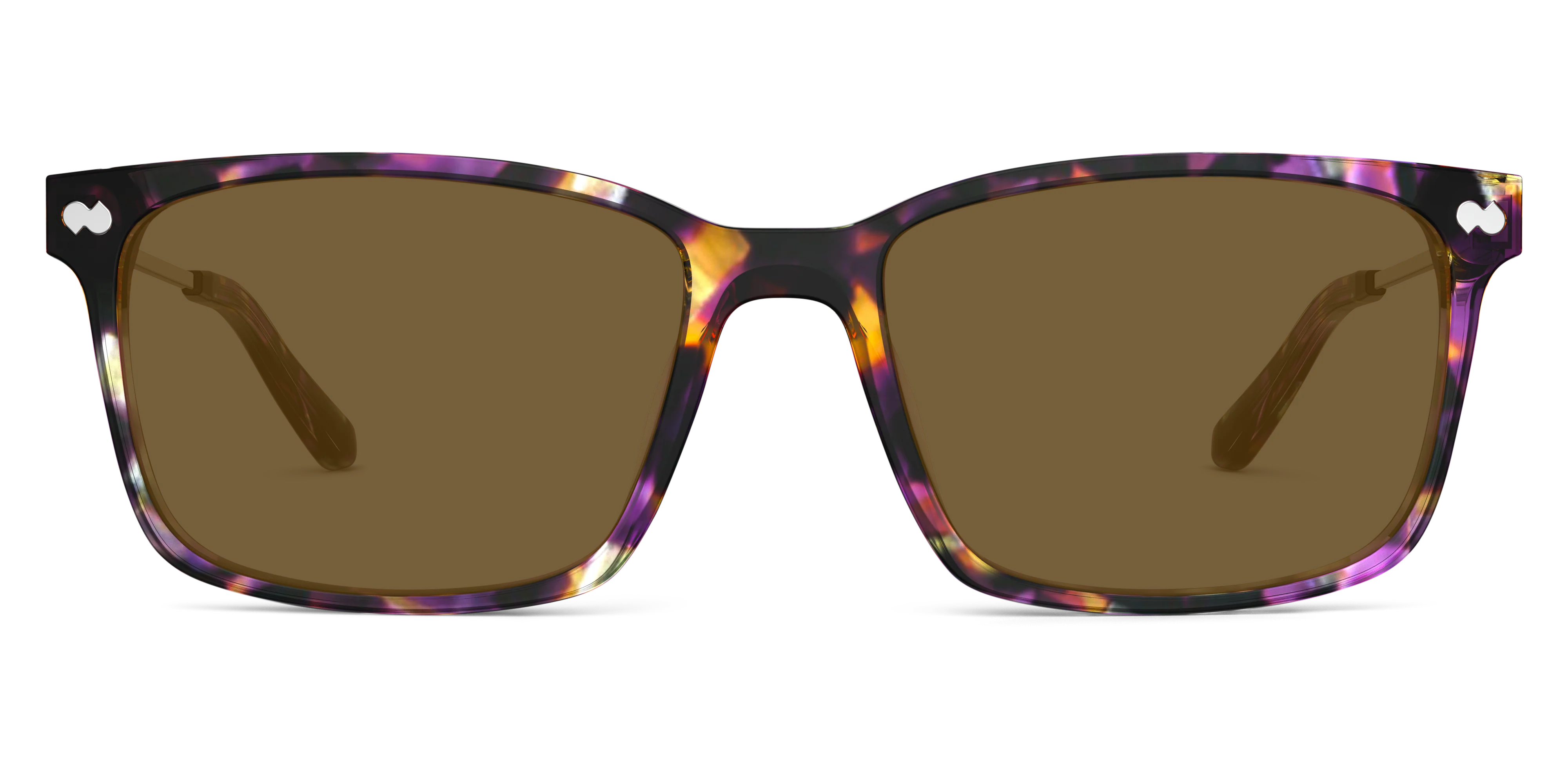 The Kirby - Purple Confetti Tortoise Acetate Gold Metal Sun - Image 4