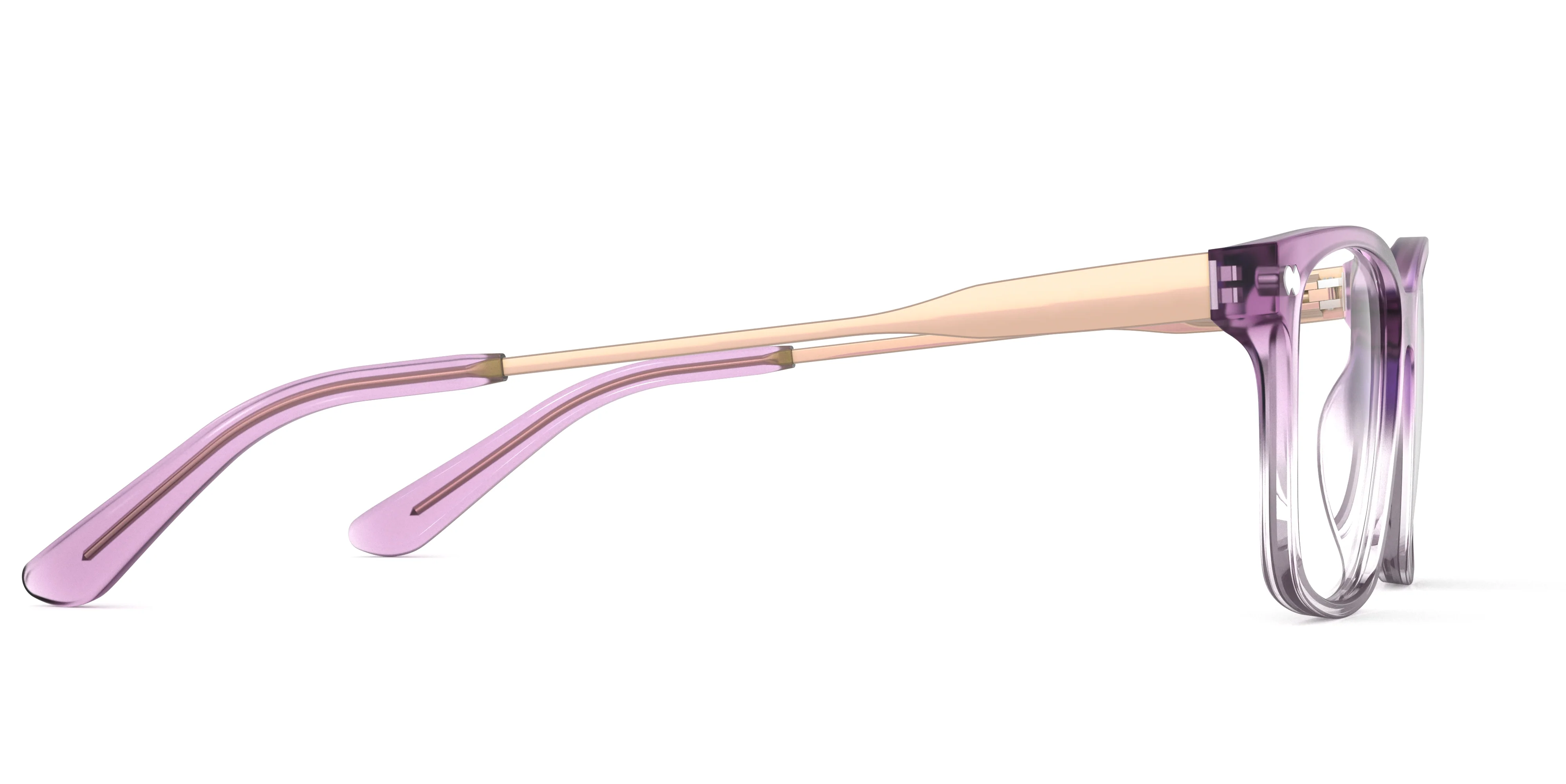 The Kirby - Violet Pearlized Gradient Acetate Rose Gold Metal - Image 3