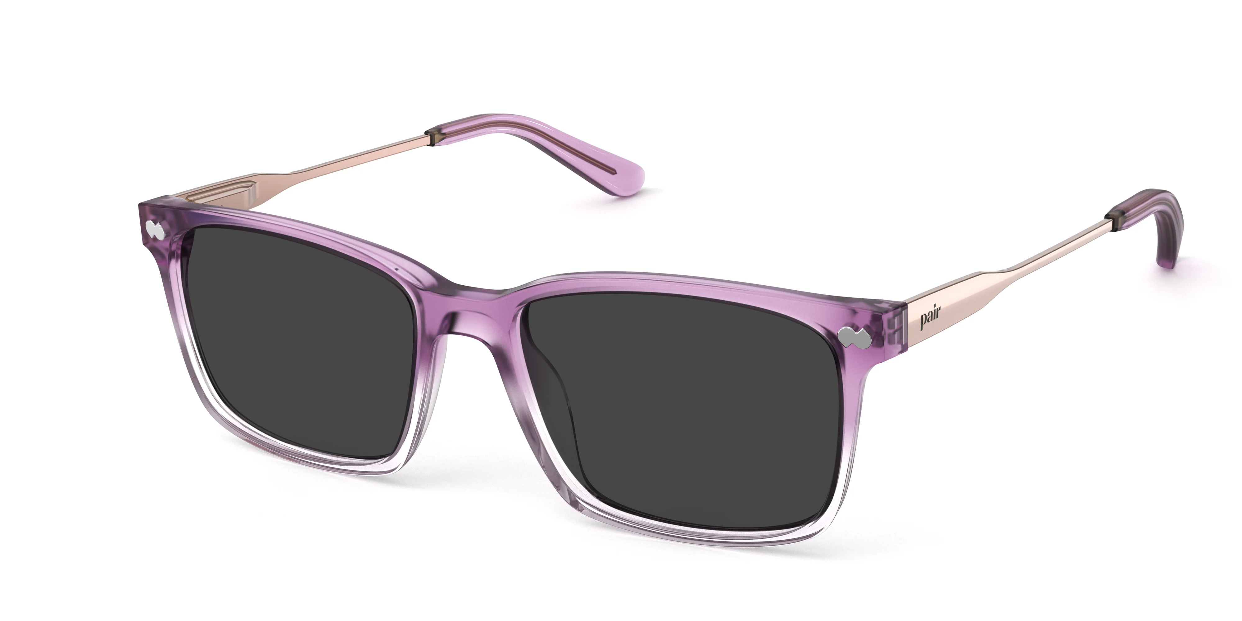 The Kirby - Violet Pearlized Gradient Acetate Rose Gold Metal Sun