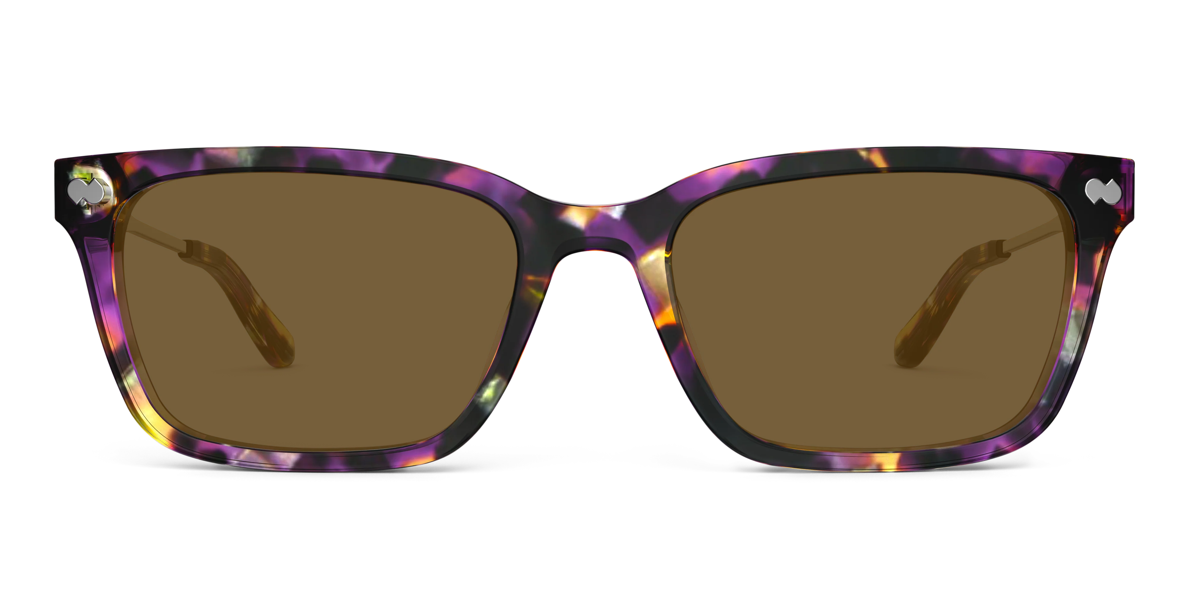The Larkin - Purple Confetti Tortoise Acetate Gold Metal Sun - Image 3