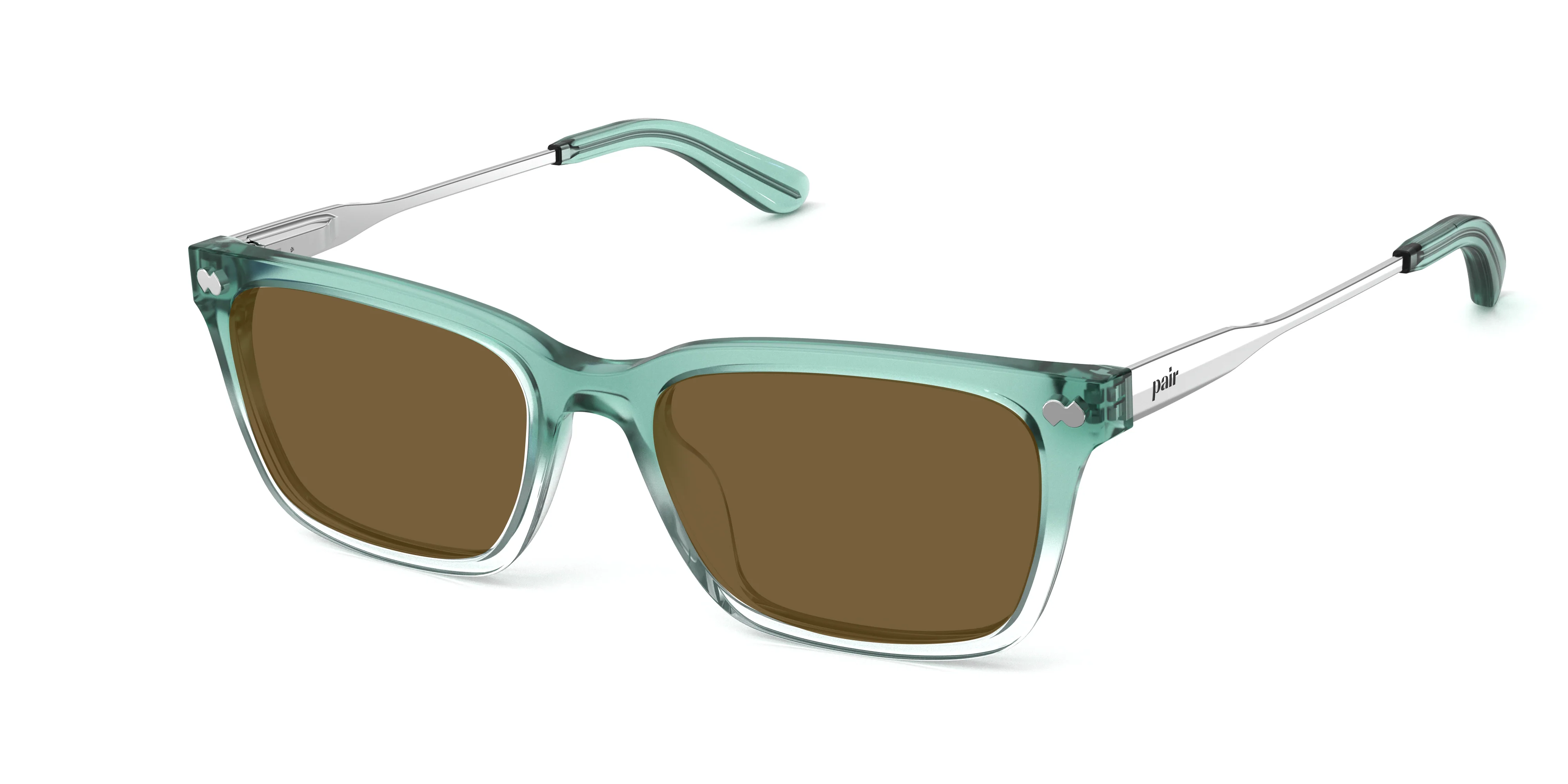 The Larkin - Teal Pearlized Gradient Acetate Silver Metal Sun - Image 2