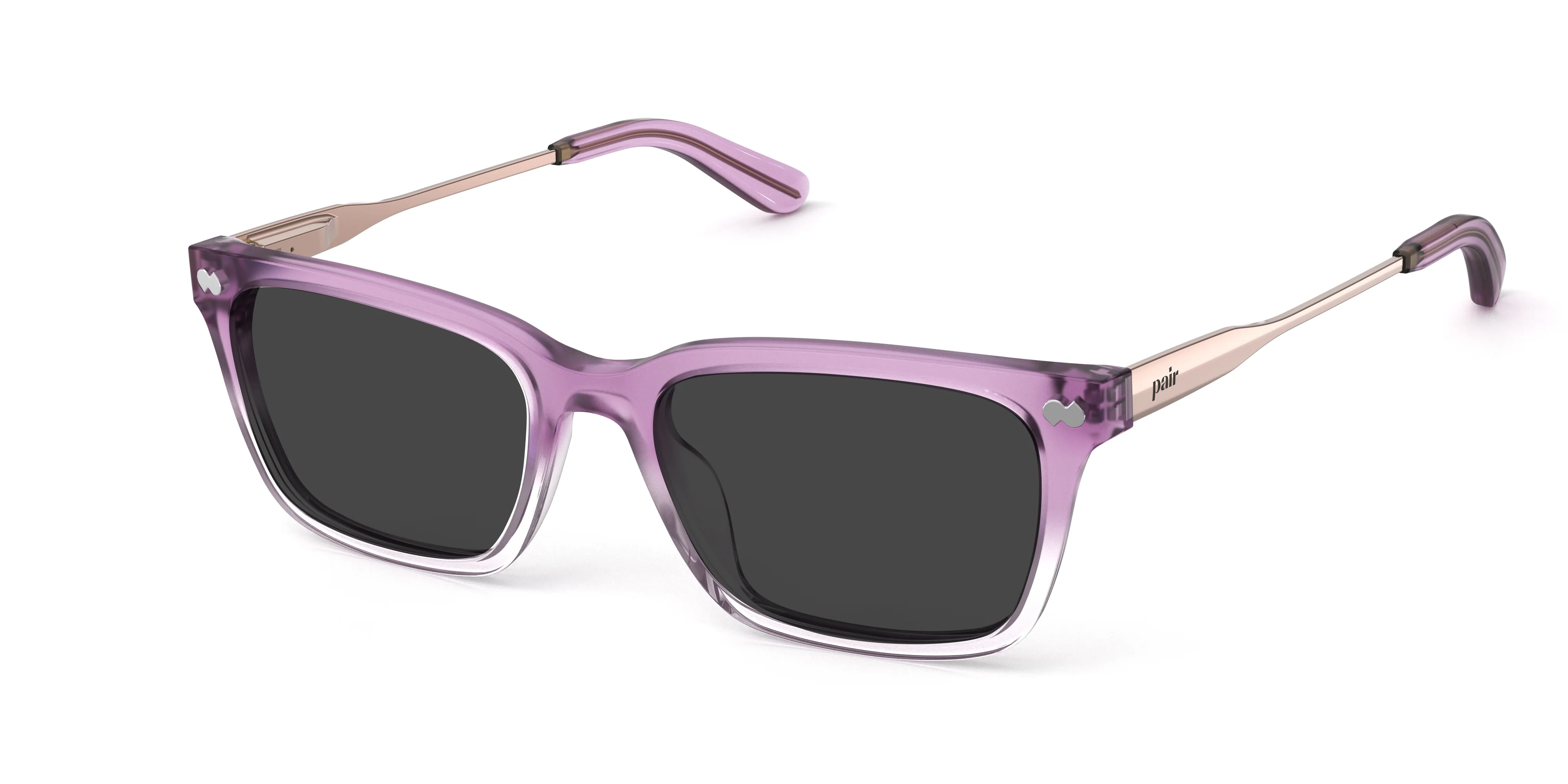 The Larkin - Violet Pearlized Gradient Acetate Rose Gold Metal Sun