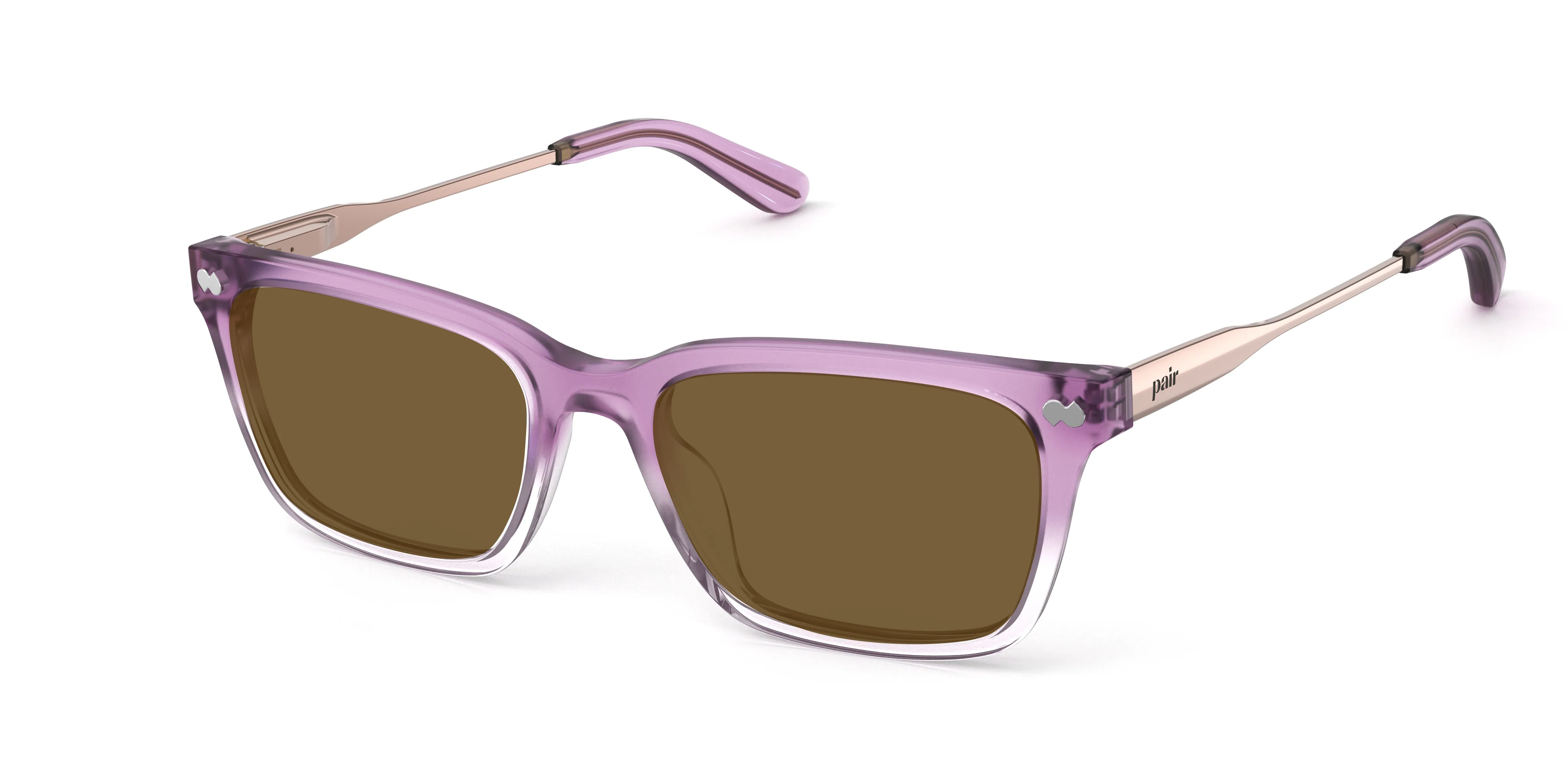 The Larkin - Violet Pearlized Gradient Acetate Rose Gold Metal Sun - Image 2