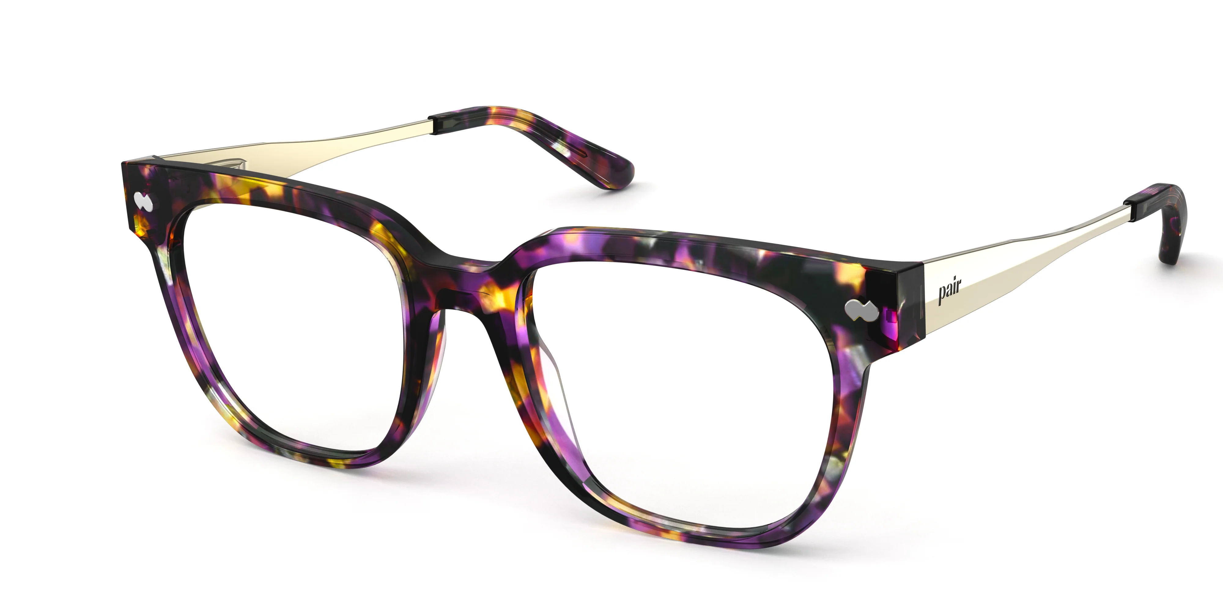The Murphy - Purple Confetti Tortoise Acetate Gold Metal