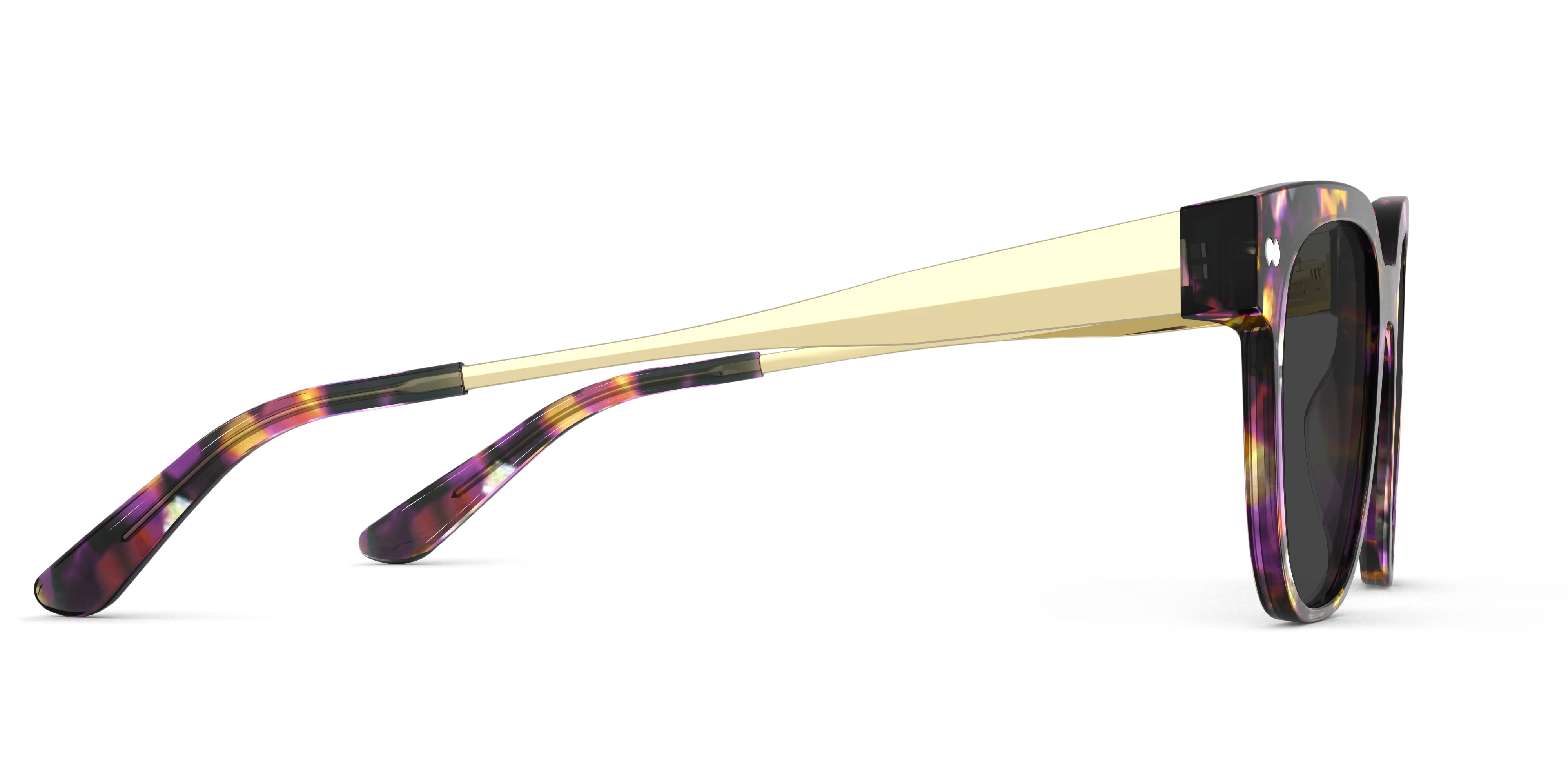 The Murphy - Purple Confetti Tortoise Acetate Gold Metal Sun - Image 5