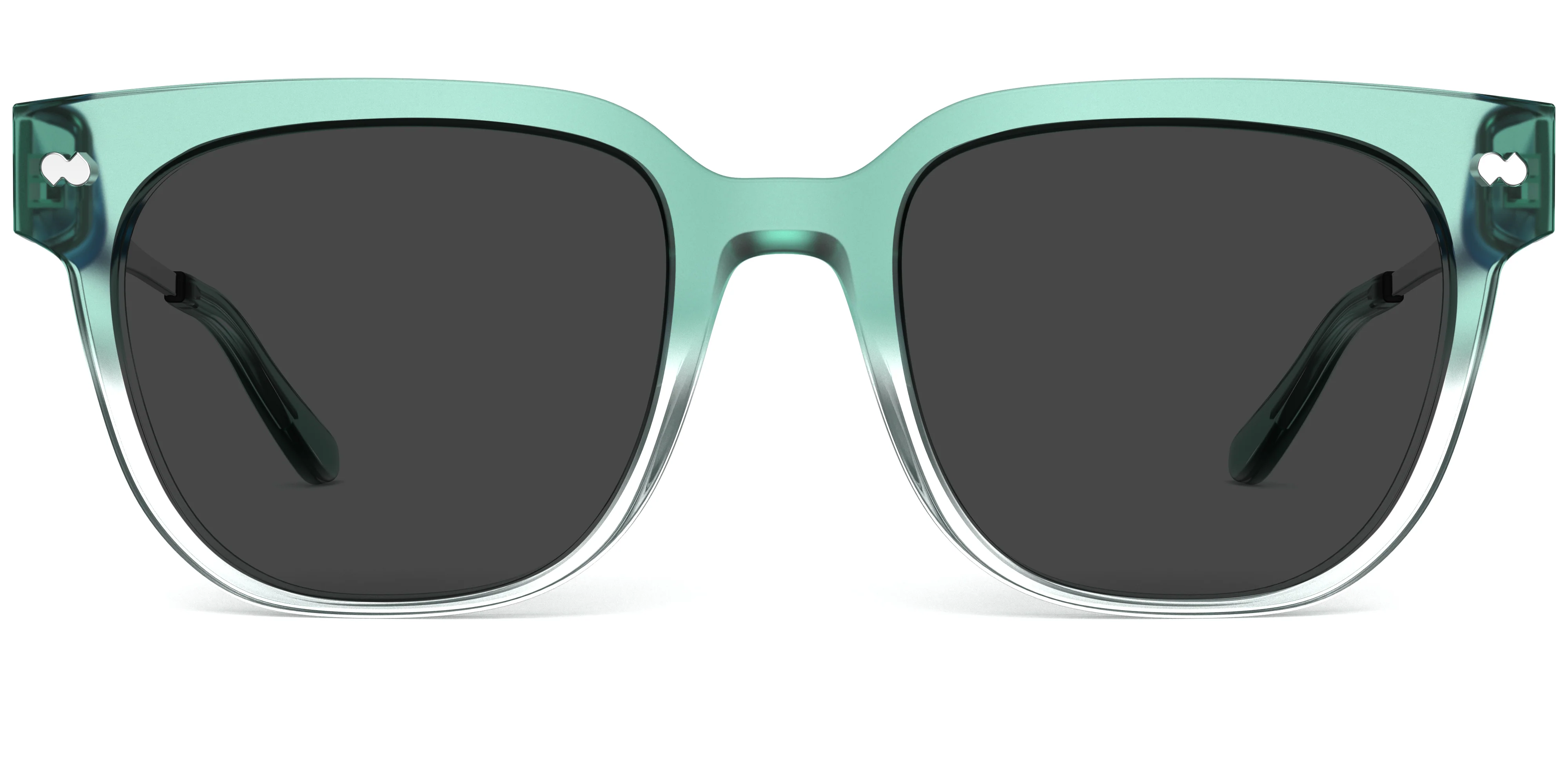 The Murphy - Teal Pearlized Gradient Acetate Silver Metal Sun - Image 3