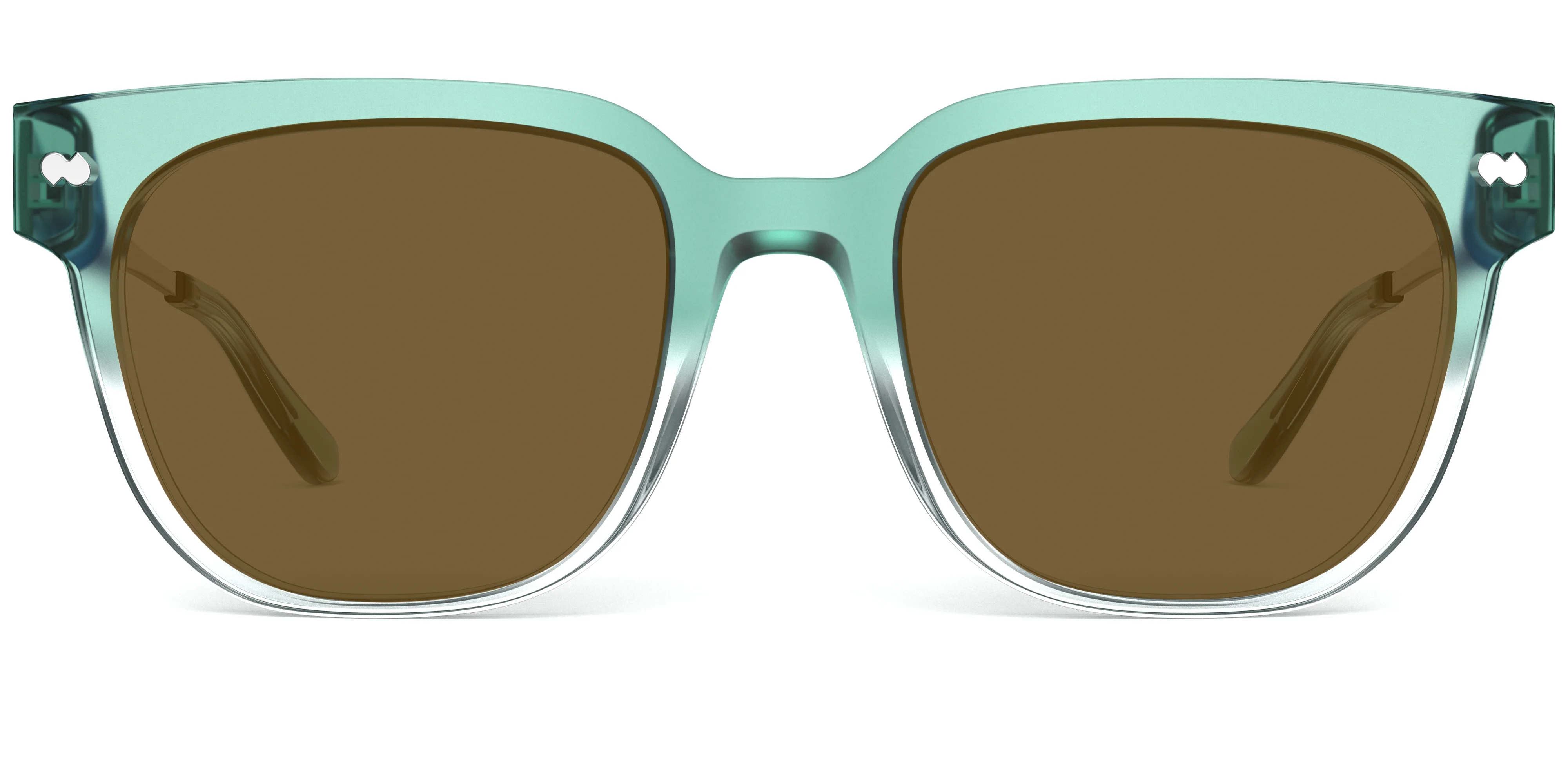 The Murphy - Teal Pearlized Gradient Acetate Silver Metal Sun - Image 4
