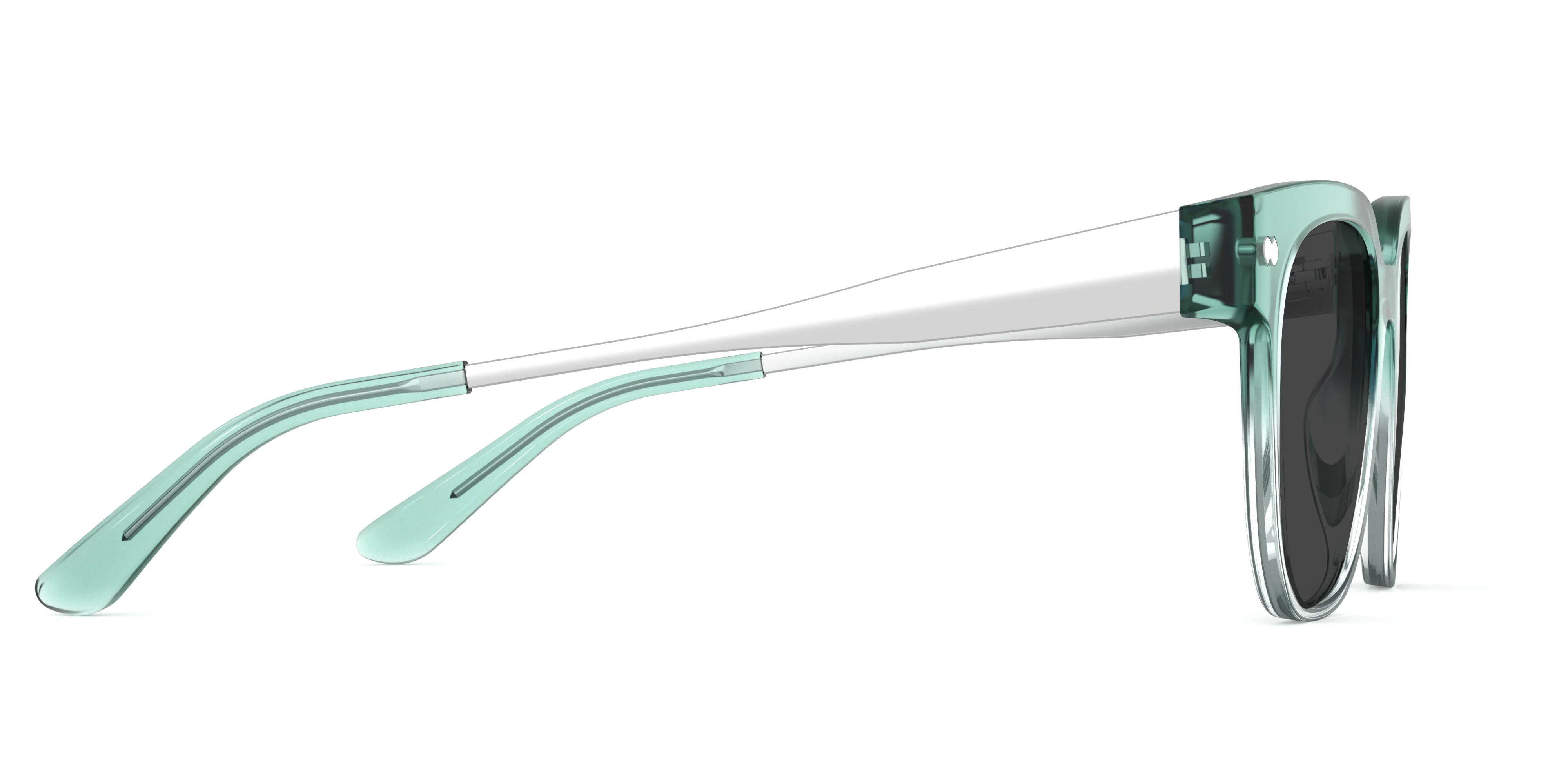 The Murphy - Teal Pearlized Gradient Acetate Silver Metal Sun - Image 5