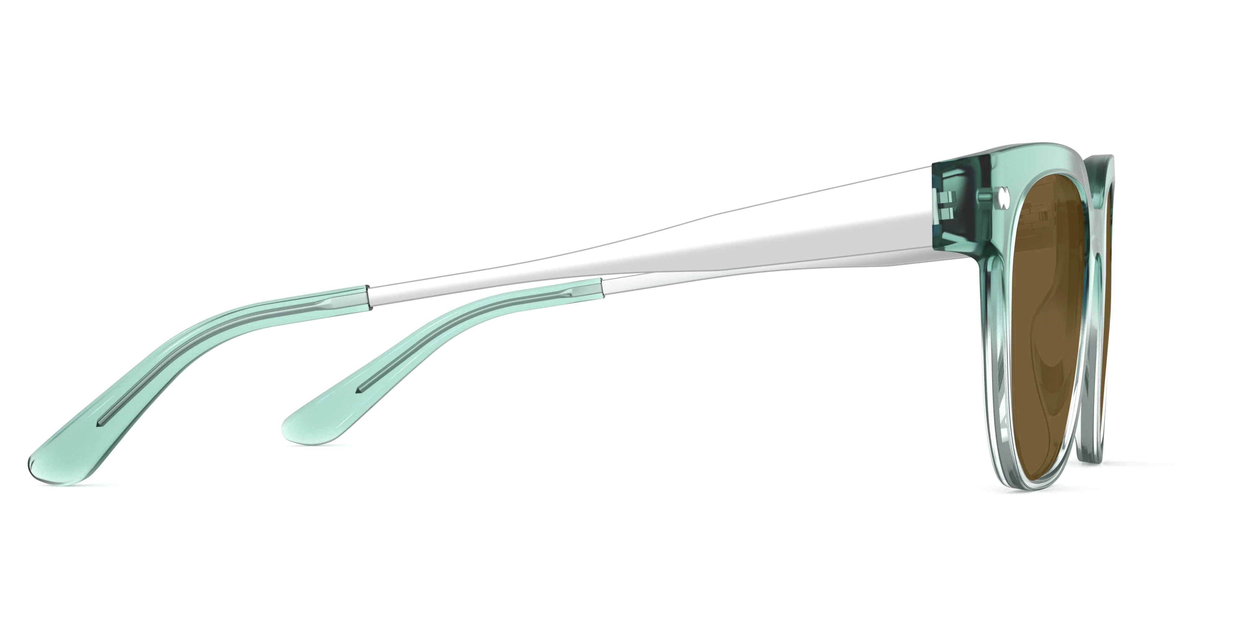 The Murphy - Teal Pearlized Gradient Acetate Silver Metal Sun - Image 6
