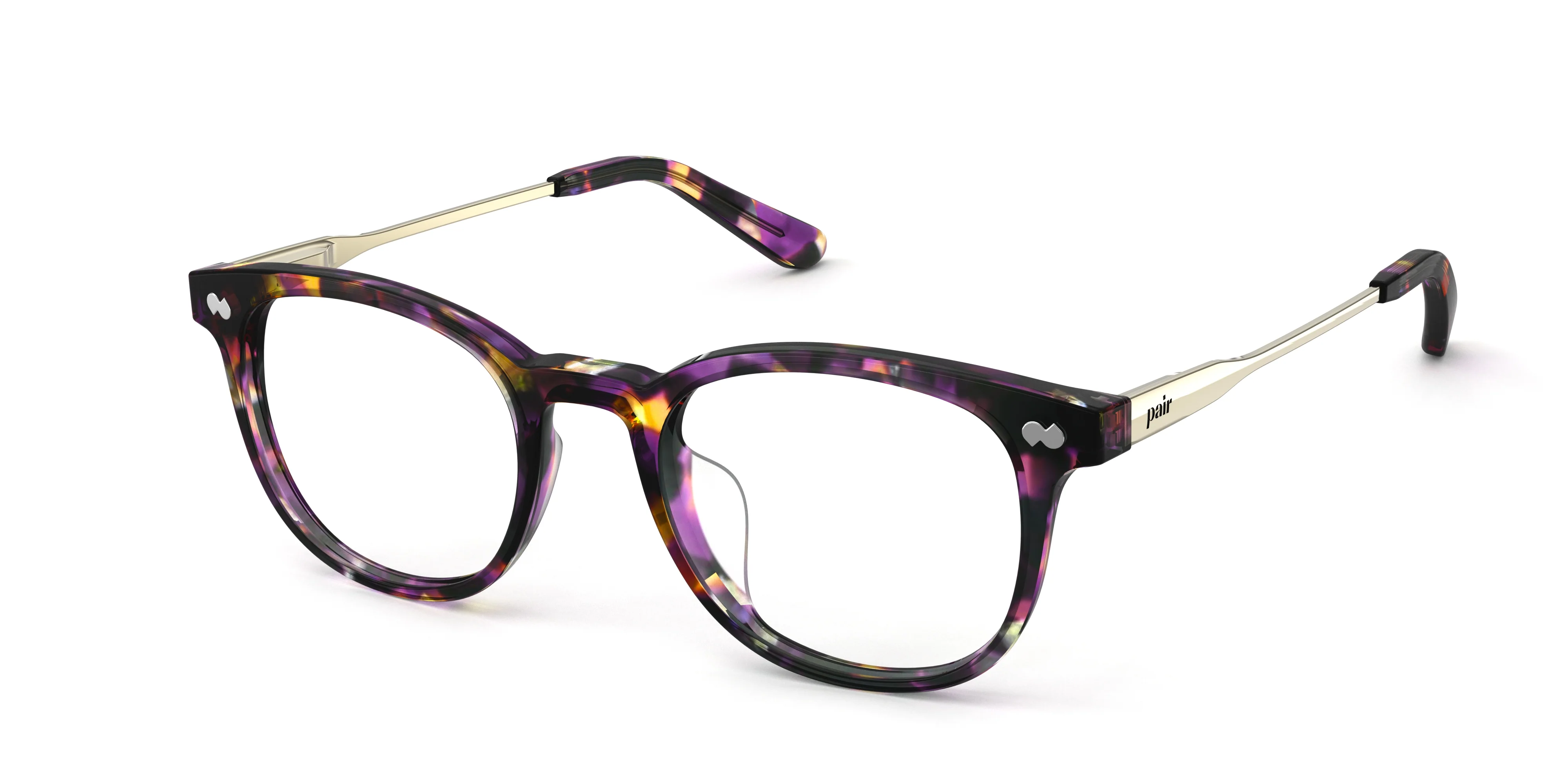 The Reese - Purple Confetti Tortoise Acetate Gold Metal