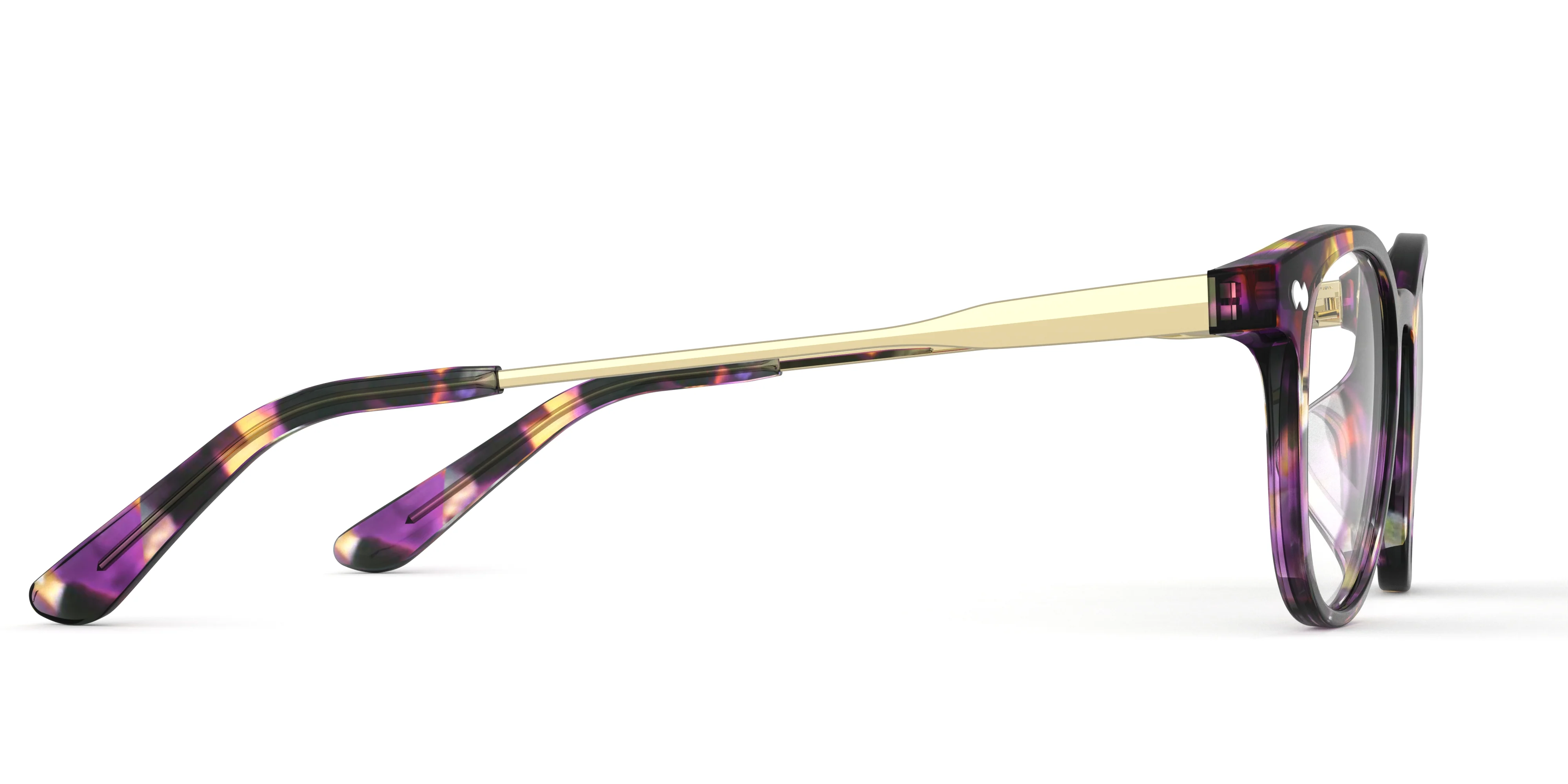The Reese - Purple Confetti Tortoise Acetate Gold Metal - Image 3
