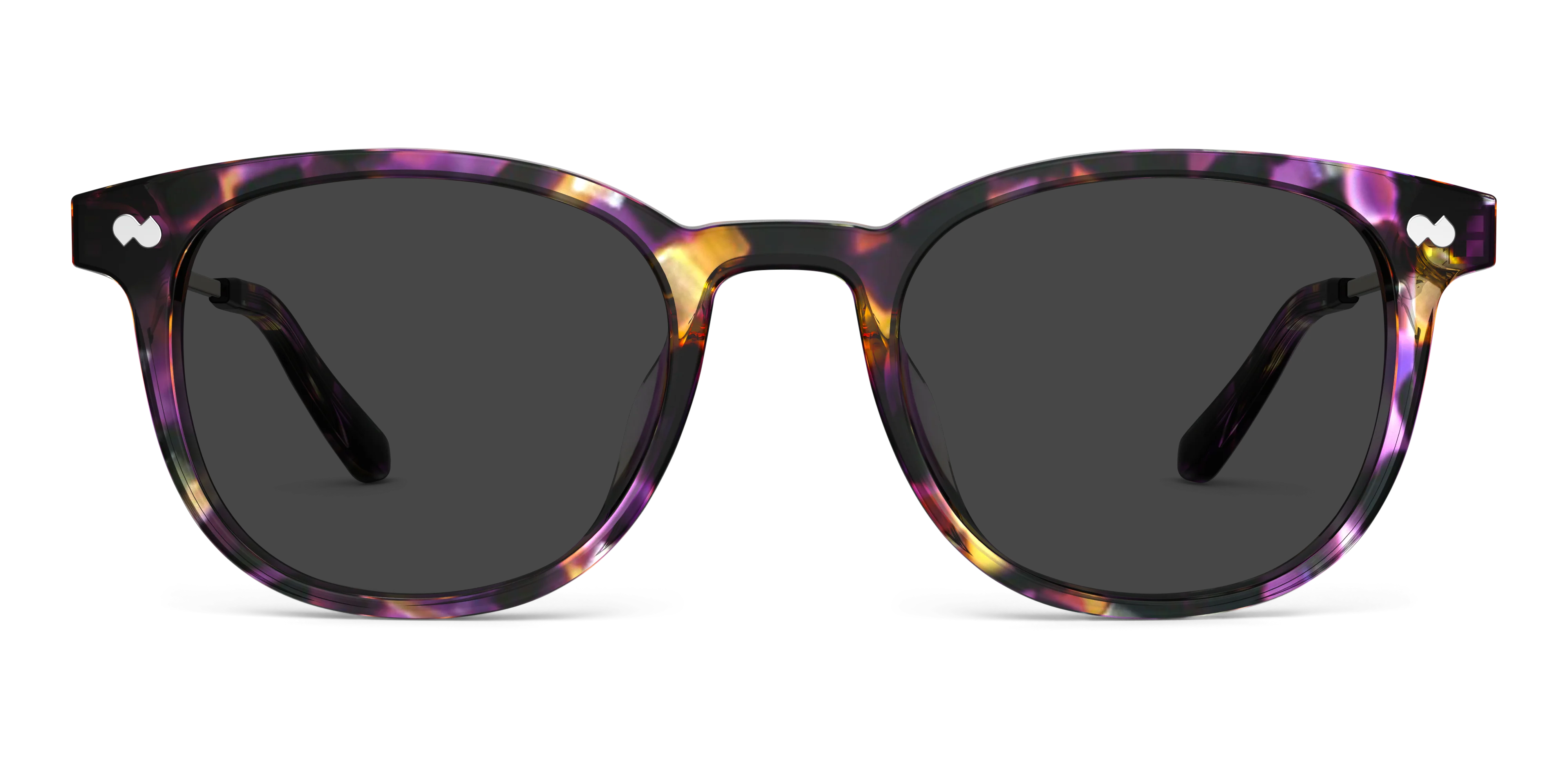 The Reese - Purple Confetti Tortoise Acetate Gold Metal Sun - Image 3