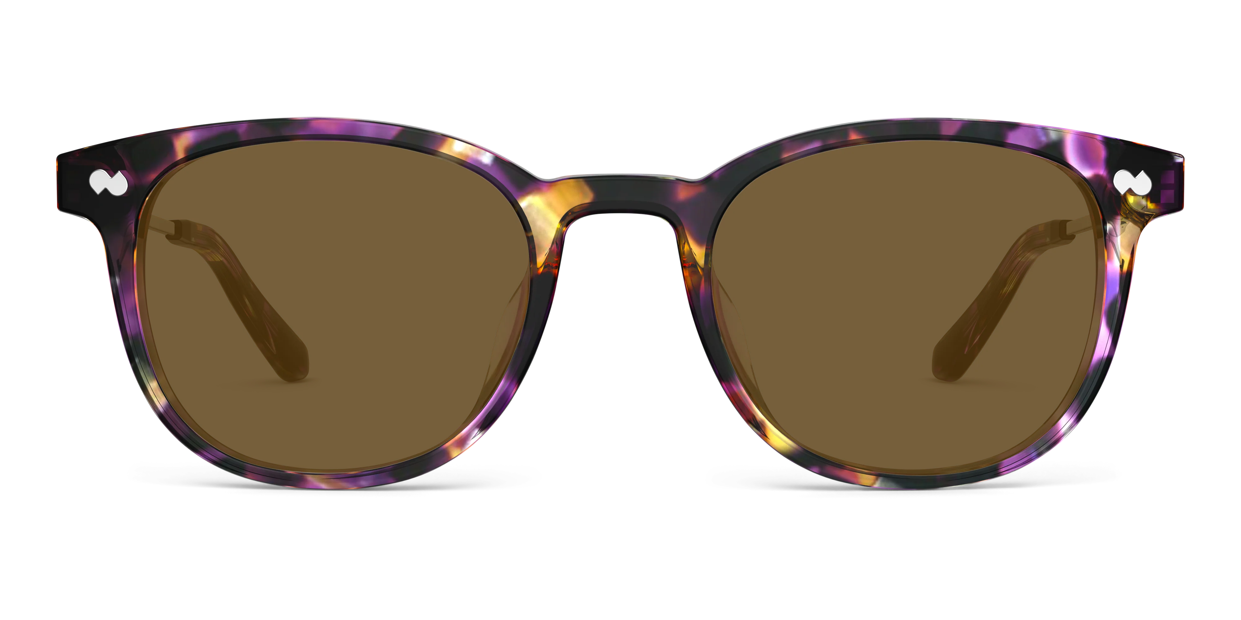 The Reese - Purple Confetti Tortoise Acetate Gold Metal Sun - Image 4
