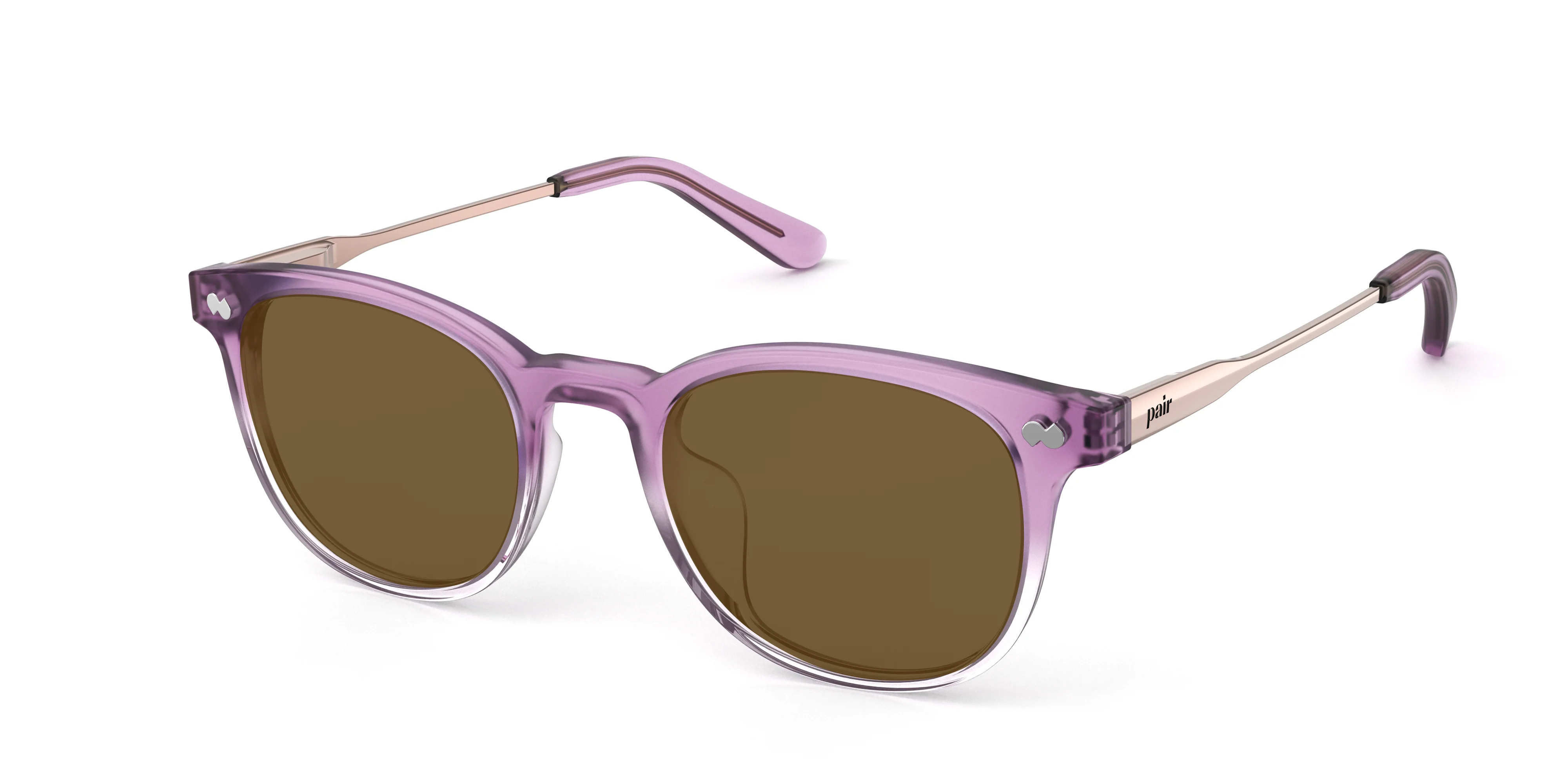 The Reese - Violet Pearlized Gradient Acetate Rose Gold Metal Sun - Image 2