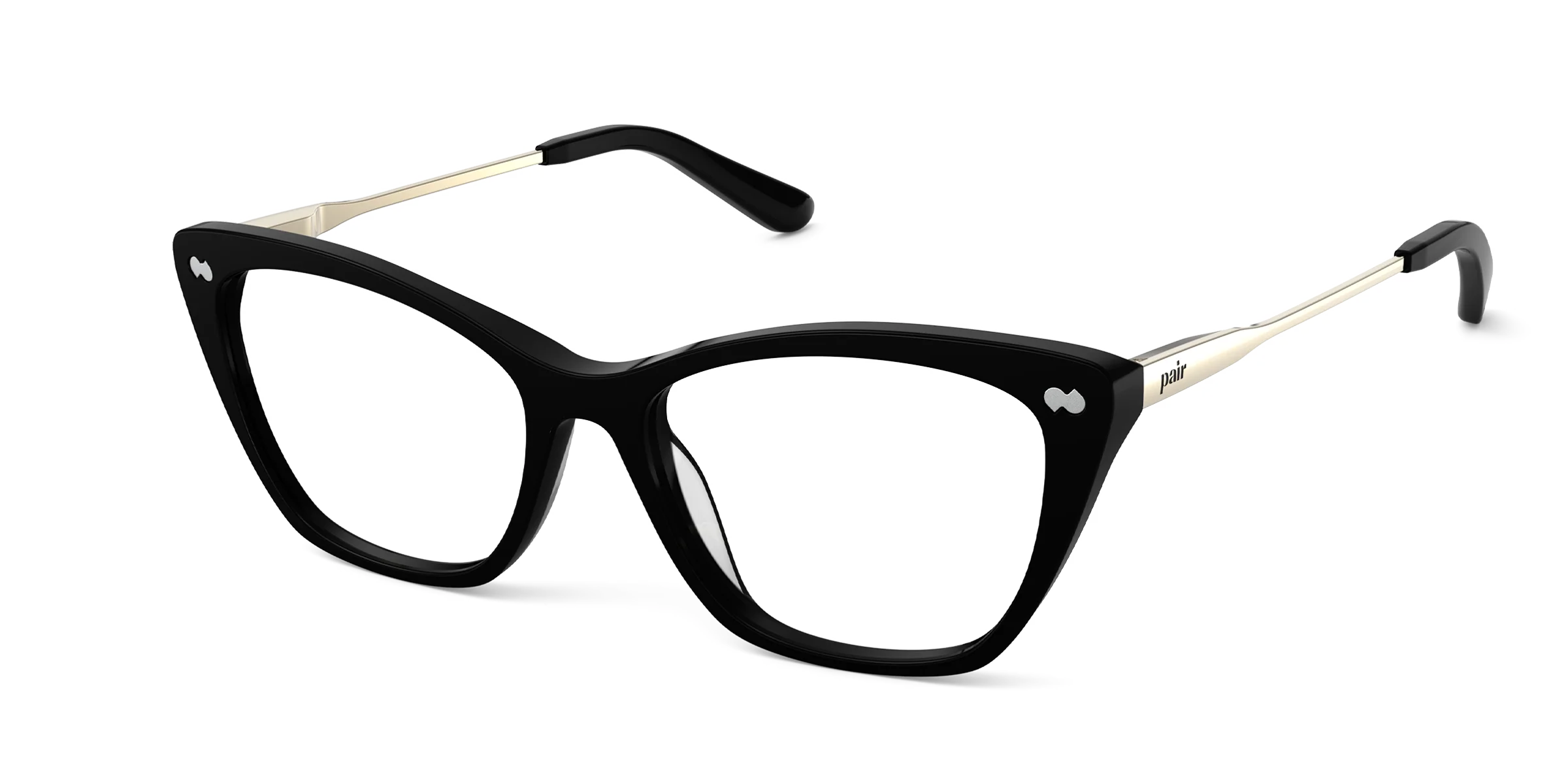 The Wanda - Black Acetate Gold Metal