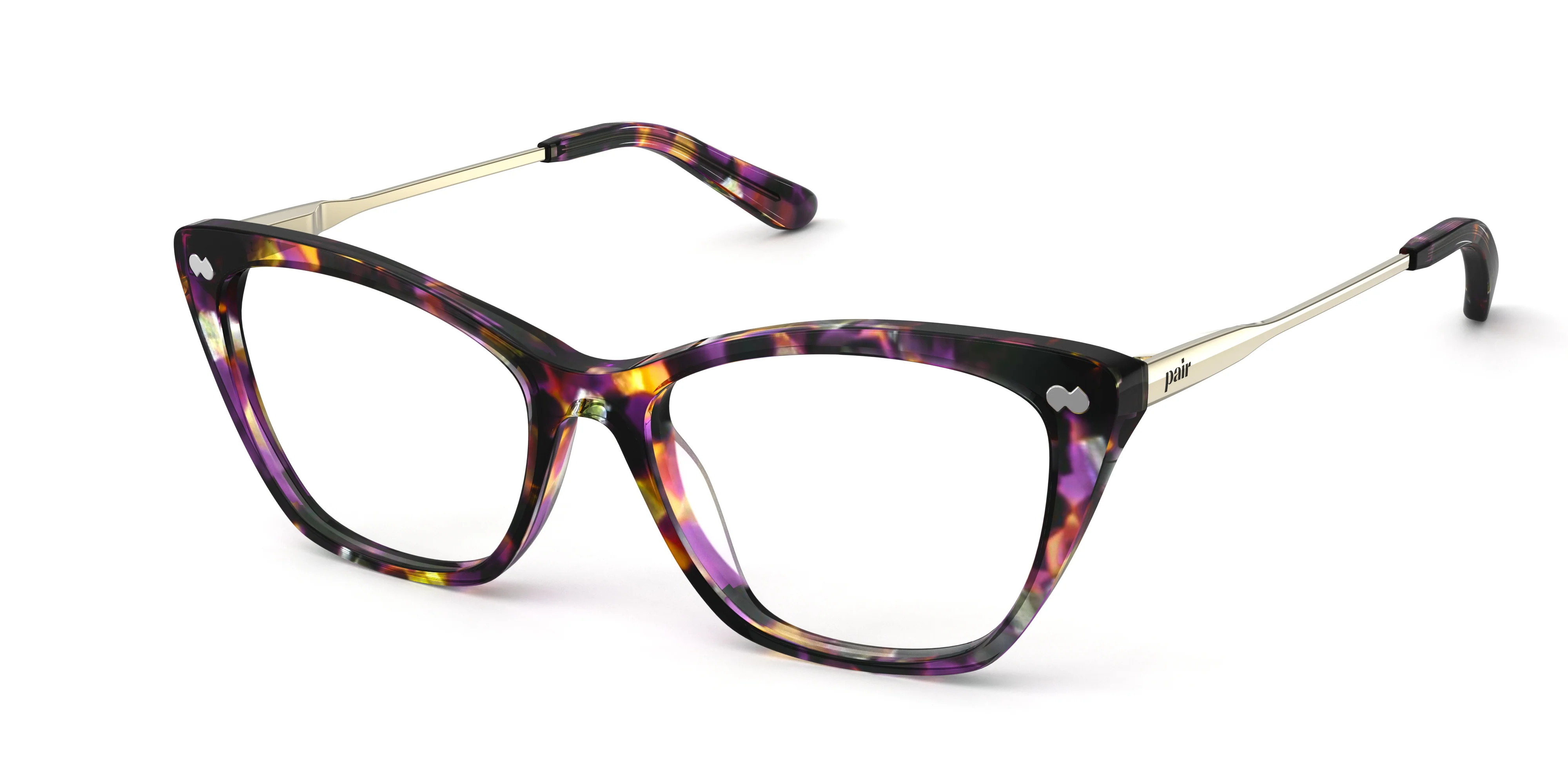 The Wanda - Purple Confetti Tortoise Acetate Gold Metal