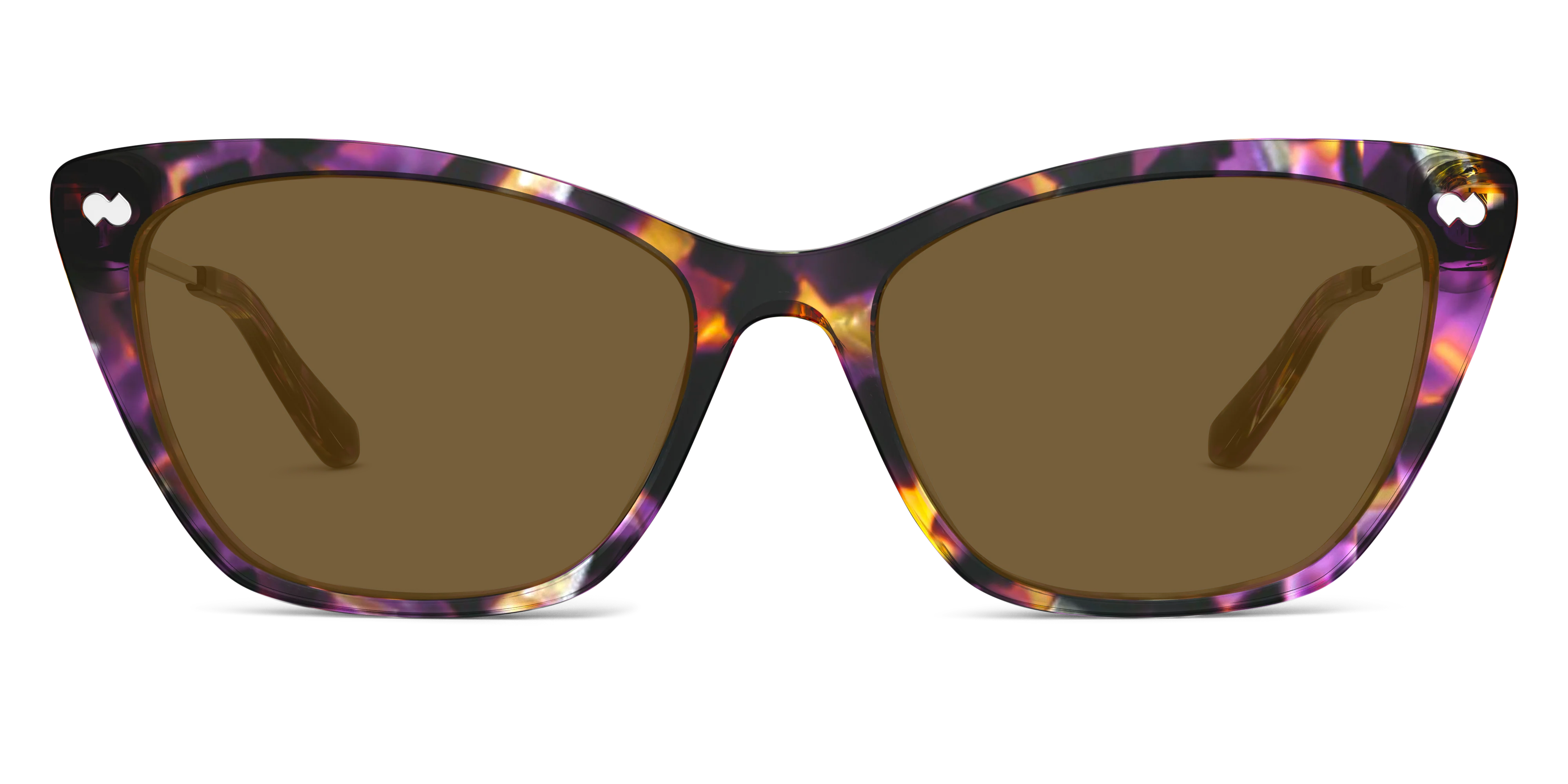 The Wanda - Purple Confetti Tortoise Acetate Gold Metal Sun - Image 4