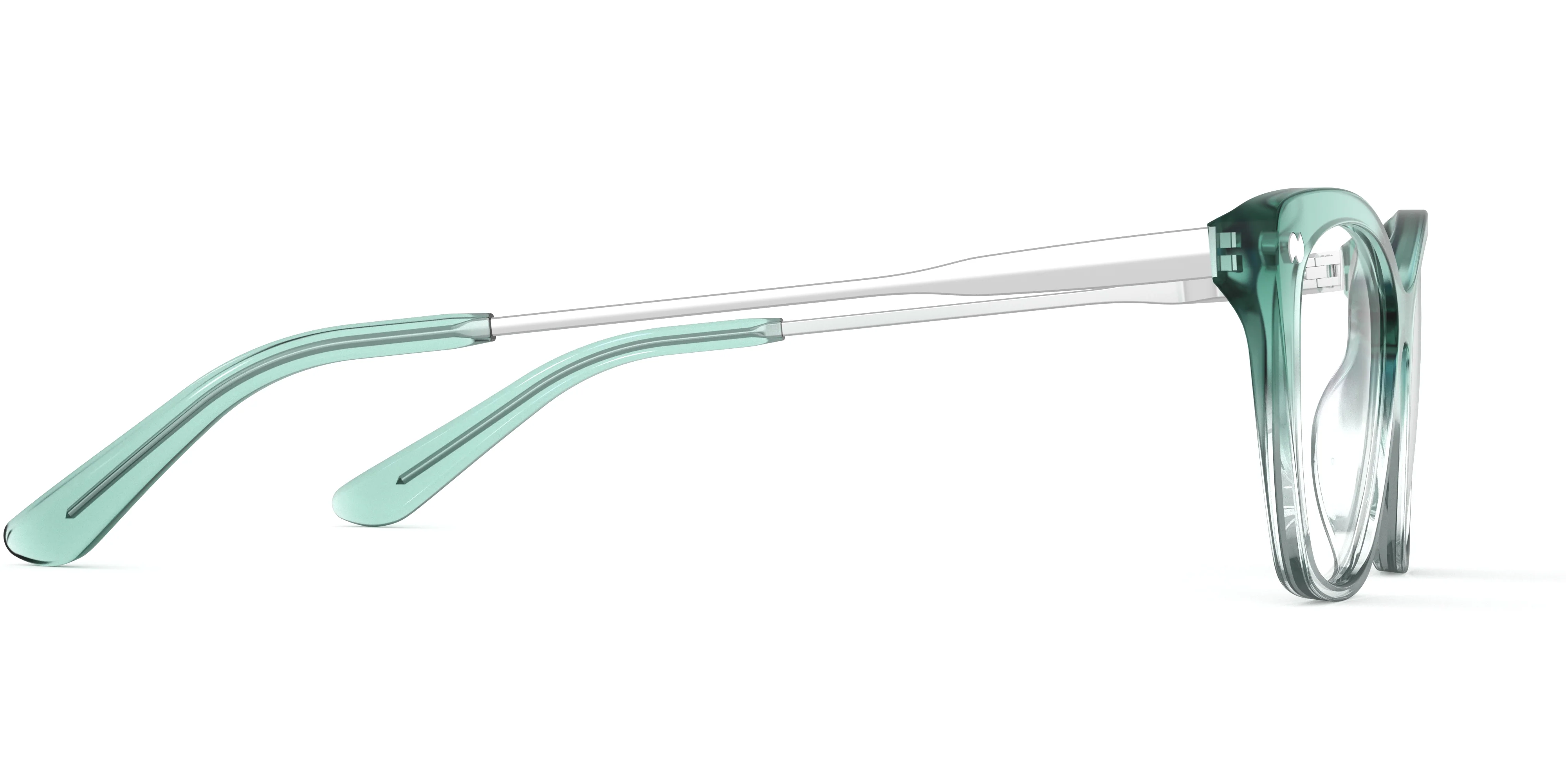 The Wanda - Teal Pearlized Gradient Acetate Silver Metal - Image 3