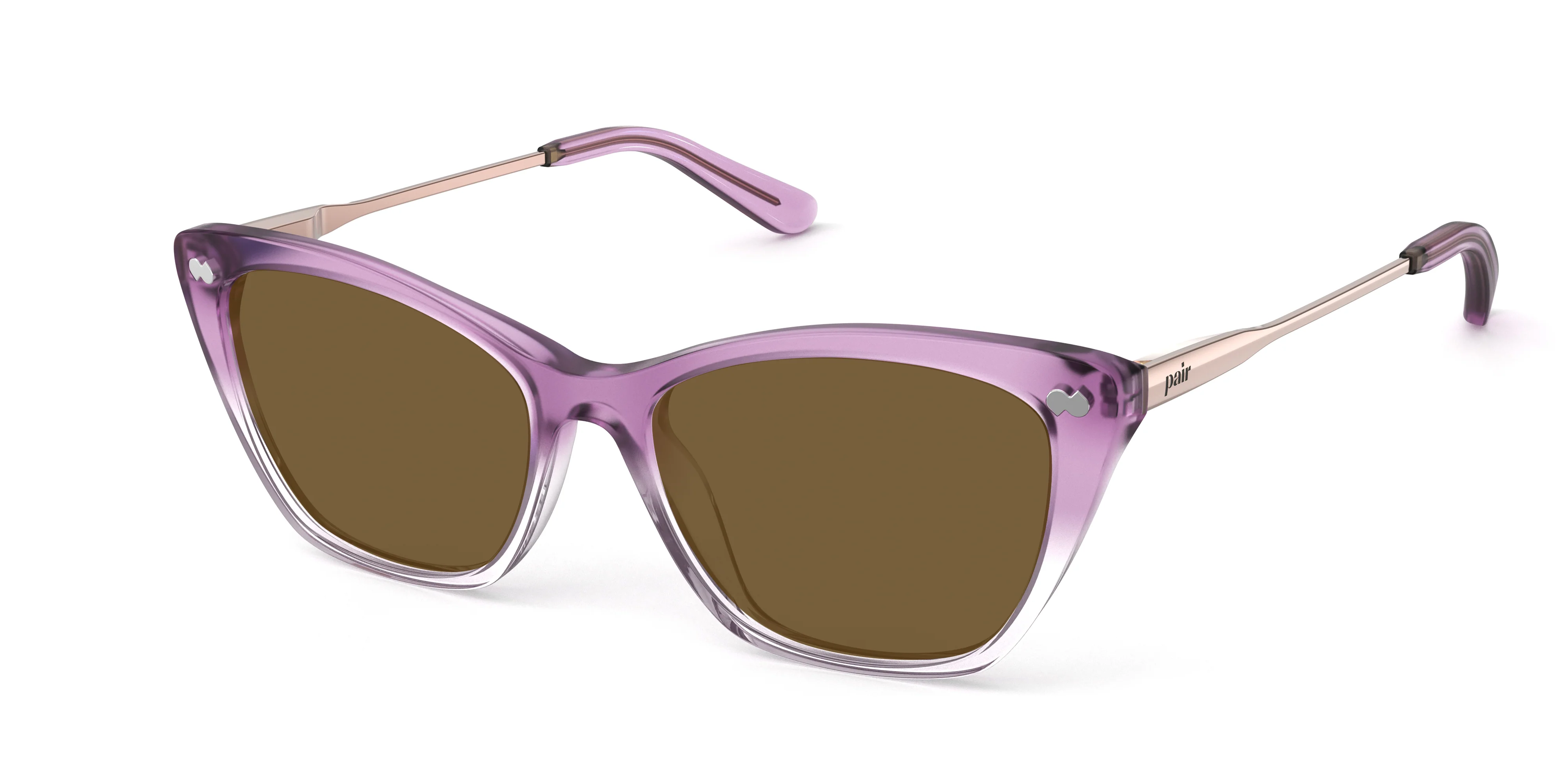 The Wanda - Violet Pearlized Gradient Acetate Rose Gold Metal Sun - Image 2